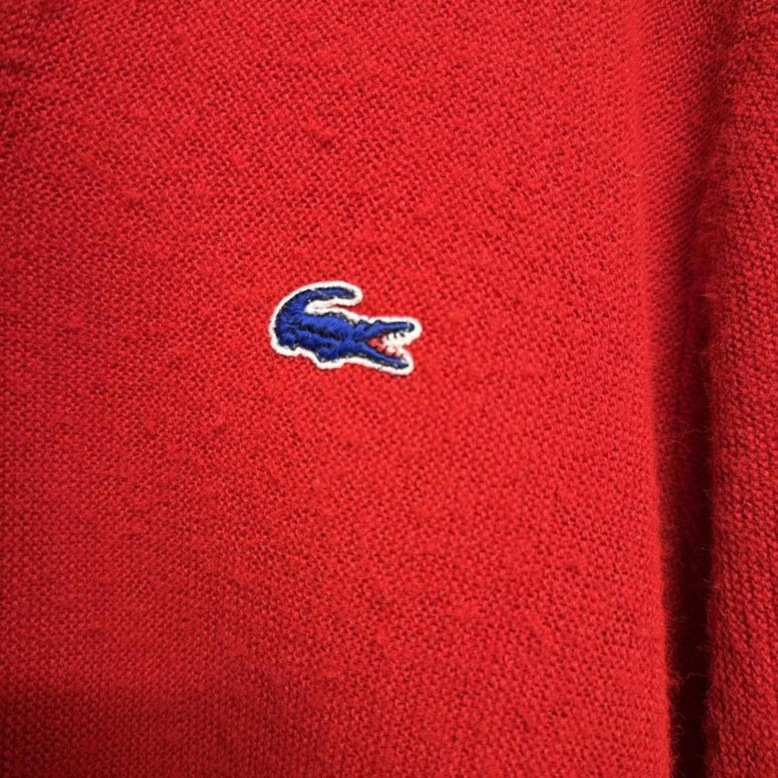 Izod 1970s Lacoste IZOD knit cardigan sweater, blue croc, M/L Size US L / EU 52-54 / 3 - 3 Thumbnail
