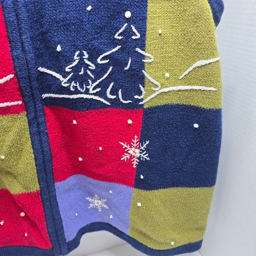 The Unbranded Brand Breckenridge Colorful Patchwork Vest Snowflake Design med Size M / US 6-8 / IT 42-44 - 5 Thumbnail