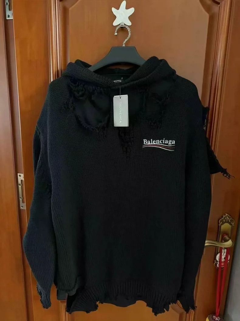 Balenciaga Balenciaga Distressed Coke Embroidered Hoodie - dmc Size US S / EU 44-46 / 1 - 1 Thumbnail