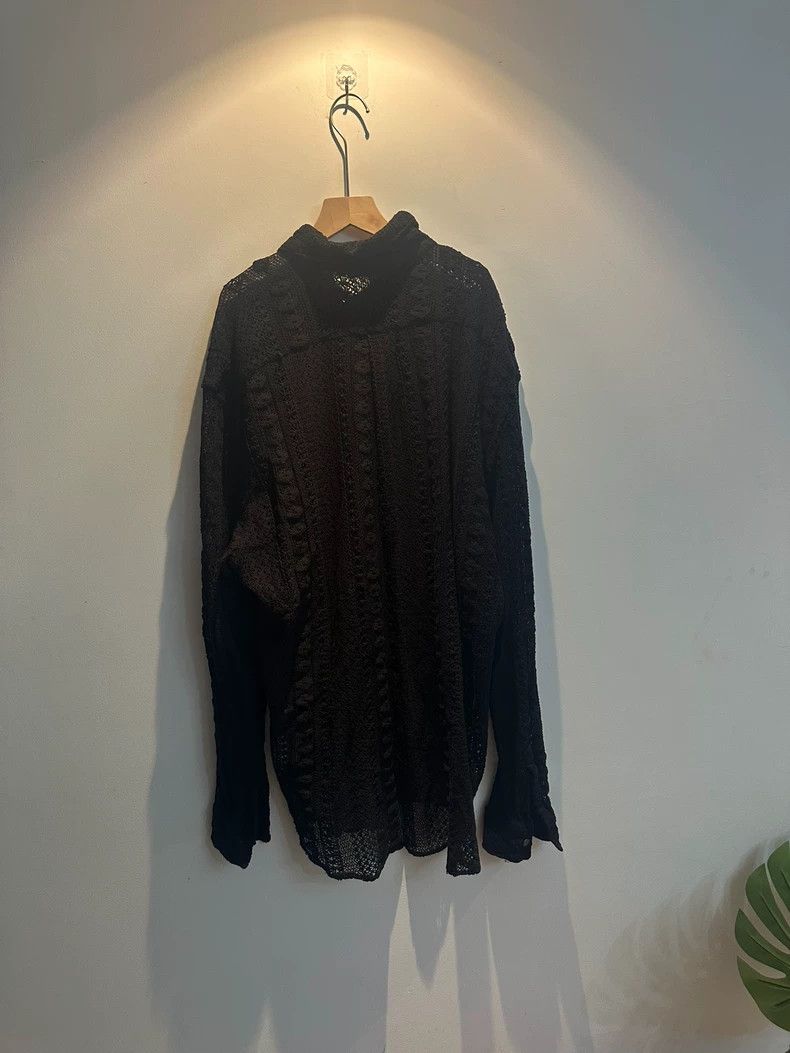 Our Legacy Our Legacy size50 Black lace shirt with openwork Size US M / EU 48-50 / 2 - 2 Thumbnail