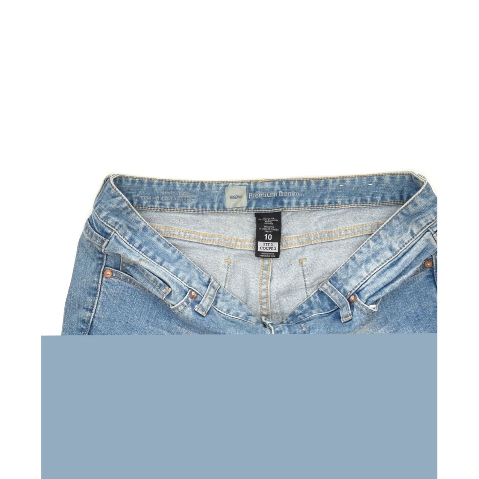 Mossimo MOSSIMO Womens Ankle Skinny Jeans Large Blue Cotton Classic W36 L30 US 10 Size 36" / US 14 / IT 50 - 4 Thumbnail