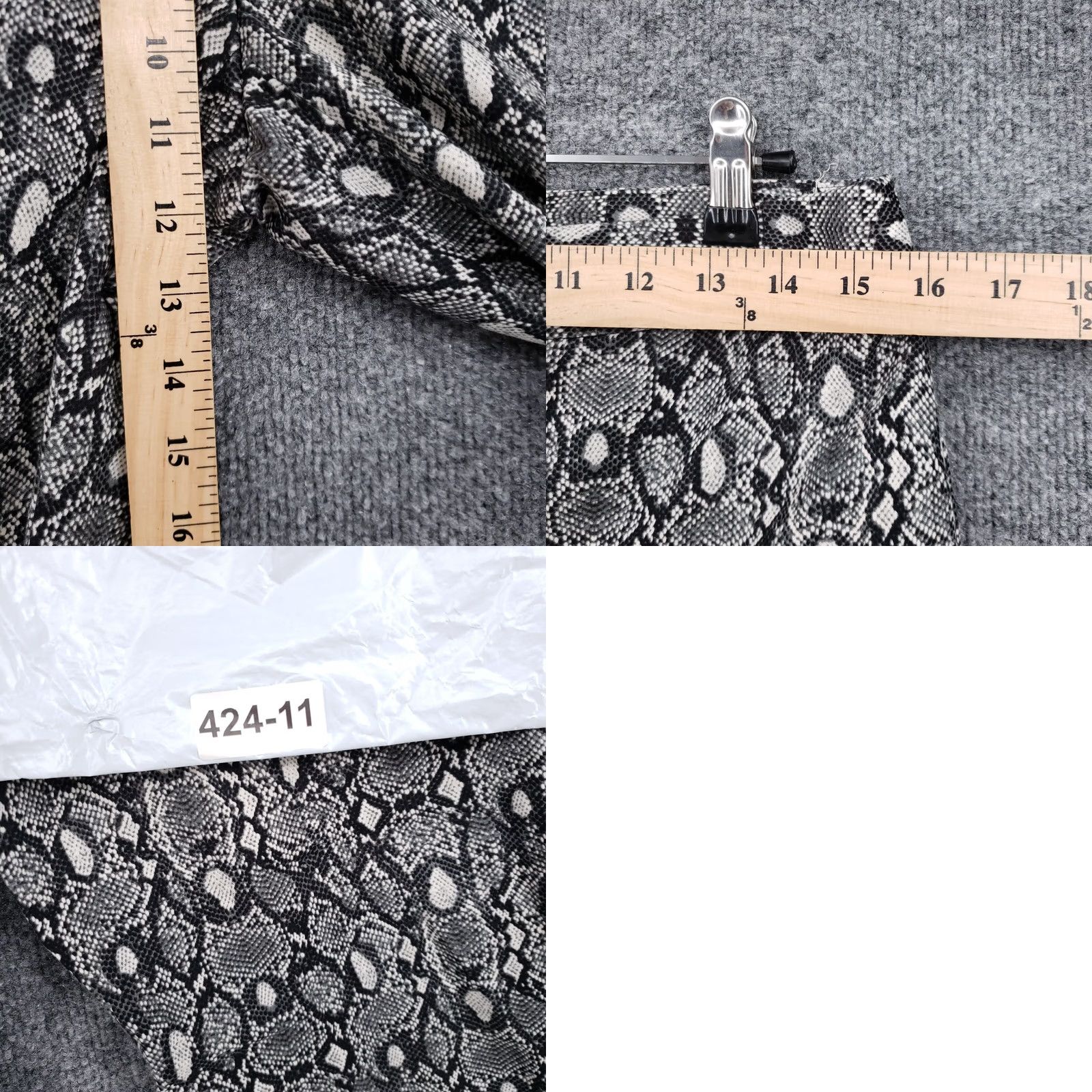 Liz Claiborne Liz Claiborne Womens Pants 8 Gray Black Crop Straight Snakeskin Casual Mid-Rise Size 30" / US 8 / IT 44 - 9 Thumbnail
