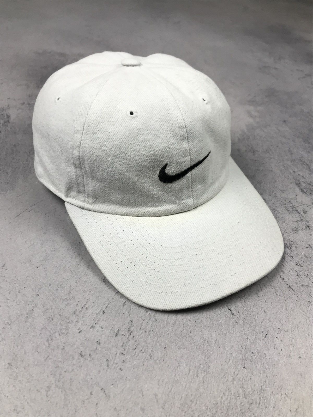 Nike × Vintage Vintage Nike Center Logo Swoosh Cap Hat Adjustable Drill Size ONE SIZE - 1 Thumbnail