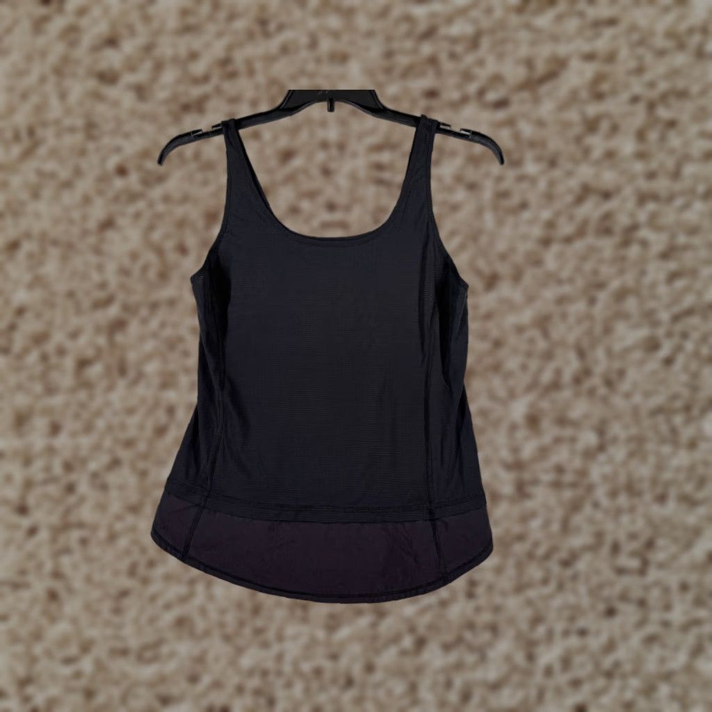 Lululemon Lululemon Shirt Women 6 Black Run Mod Moves Singlet Silverescent Fabric W1C51S Tank Size M / US 6-8 / IT 42-44 - 1 Thumbnail
