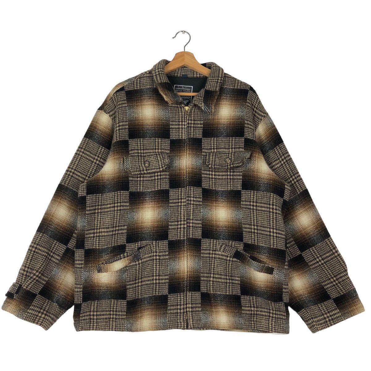 Flannel 🔥90s Vintage Bomber Wool Jacket Daily Wear Works Japan Made Size US L / EU 52-54 / 3 - 1 Thumbnail