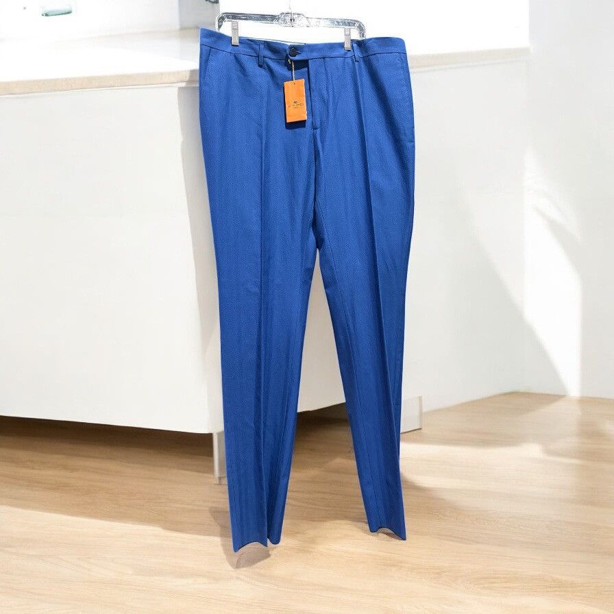 Etro $750 NWT Etro Milano Vibrant Blue cotton Chinos pants sz 56 Size US 39 - 1 Thumbnail