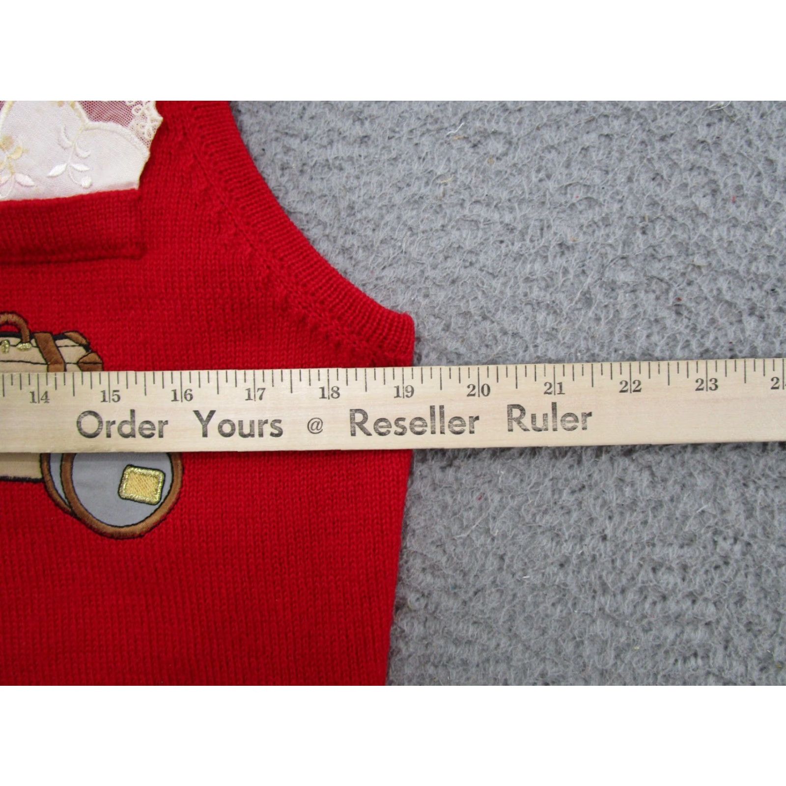 Vintage VINTAGE Susan Bristol Embroidered Pocket Watch Sweater Vest Shirt Womens M Red 90s Knit Cotton Embroidered Vest 90s Womens Vintage 1992 Size M / US 6-8 / IT 42-44 - 7 Thumbnail