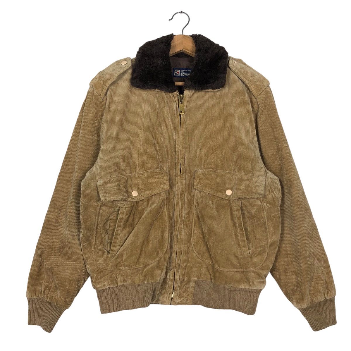 Japanese Brand 🔥90’s Biker Bomber Jacket Corduroy Edwin Japan Made Size US M / EU 48-50 / 2 - 1 Thumbnail