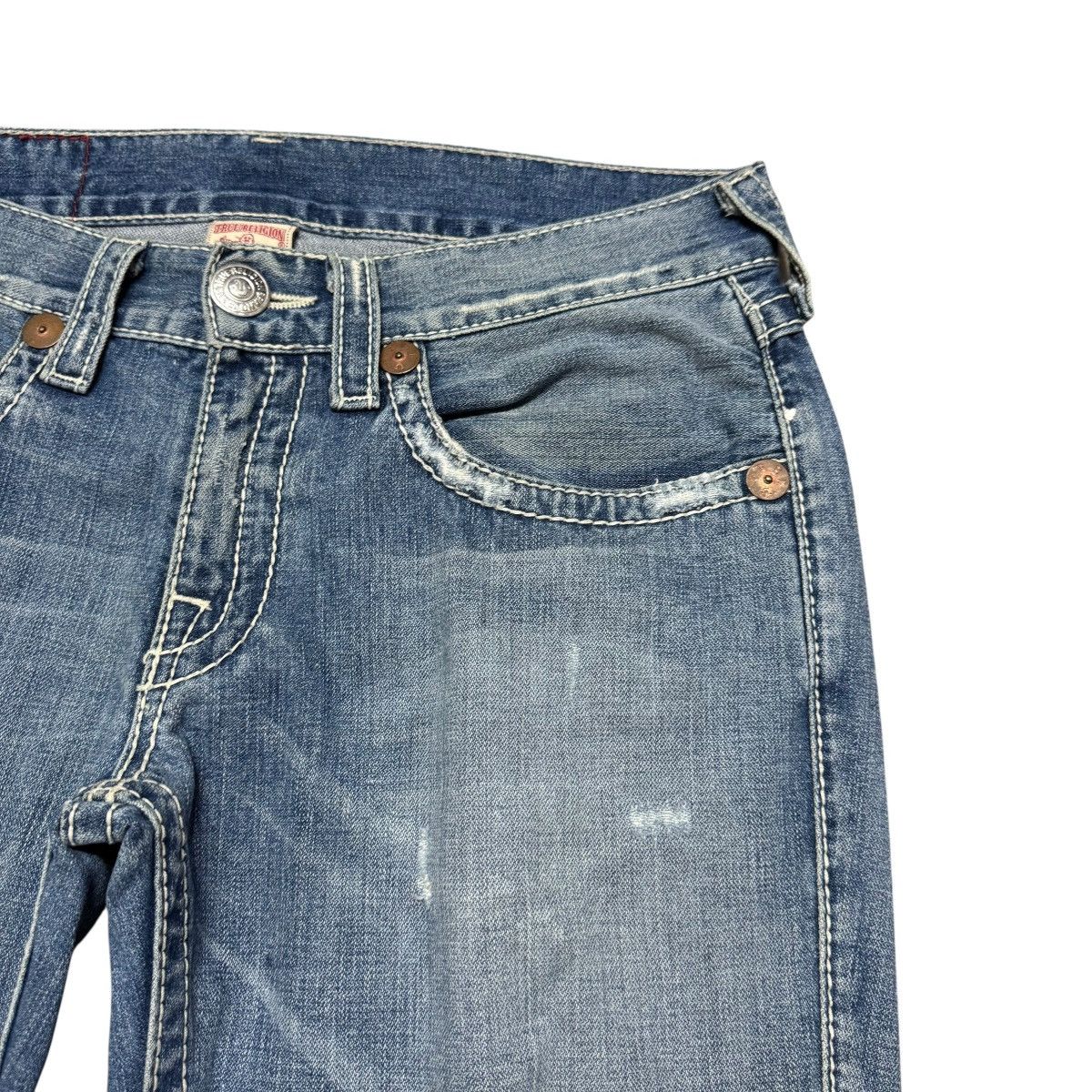 True Religion Vintage True Religion Denim Flare Jeans Distressed Size US 33 - 5 Thumbnail