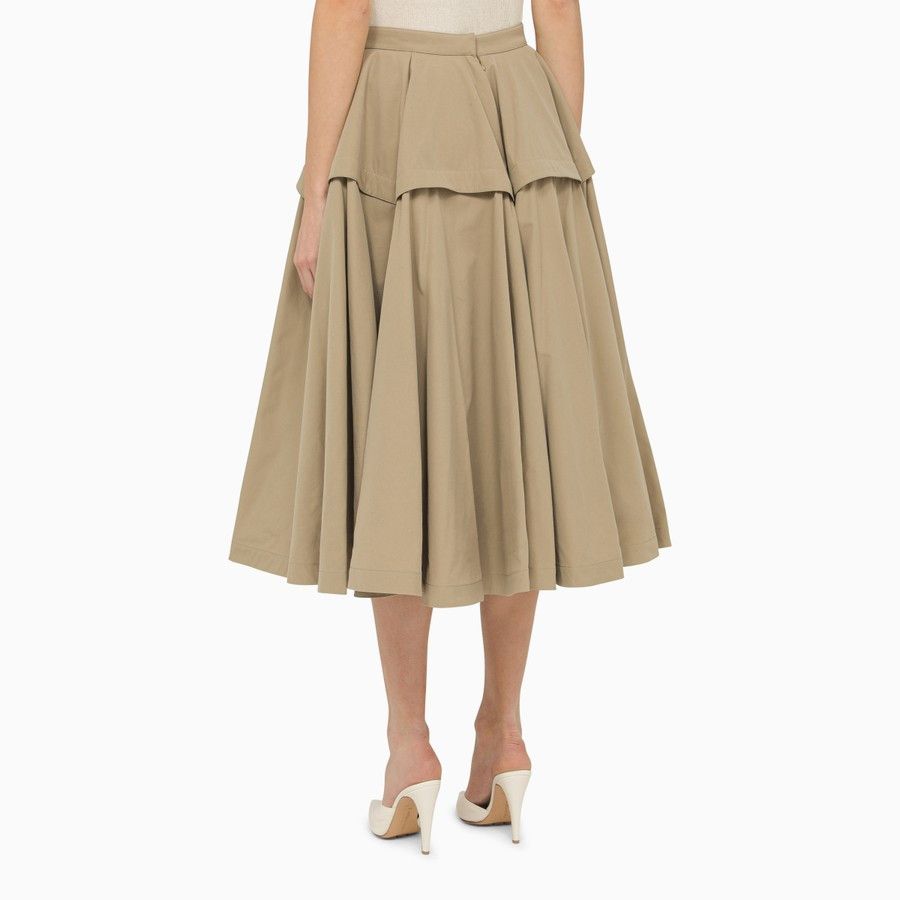 Bottega Veneta o1d2blof0824 Skirt in Beige Size 26" / US 2 / IT 38 - 4 Thumbnail