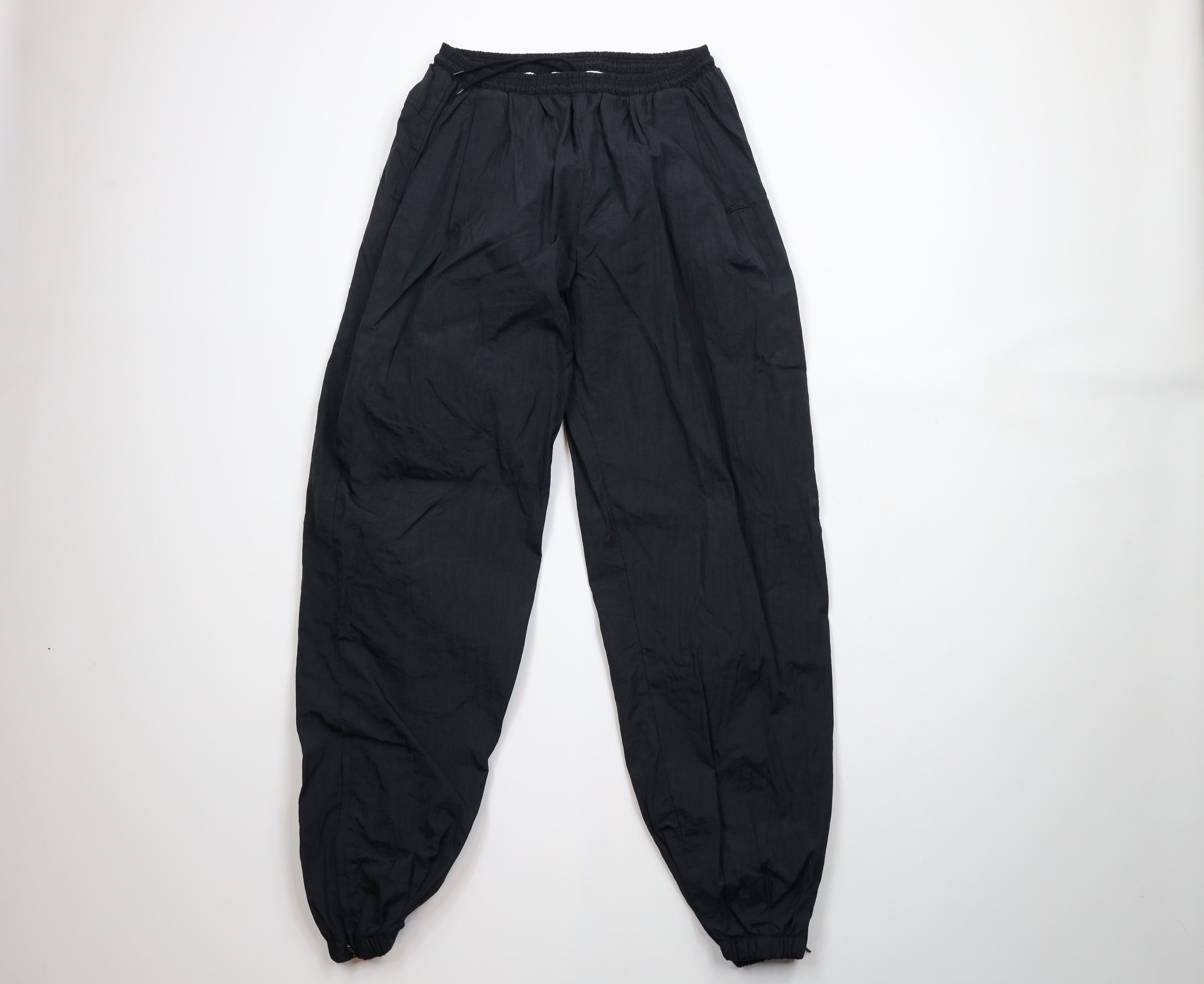 Vintage Vintage 90s Streetwear Cuffed Joggers Pants Black Nylon Size US 36 / EU 52 - 1 Thumbnail