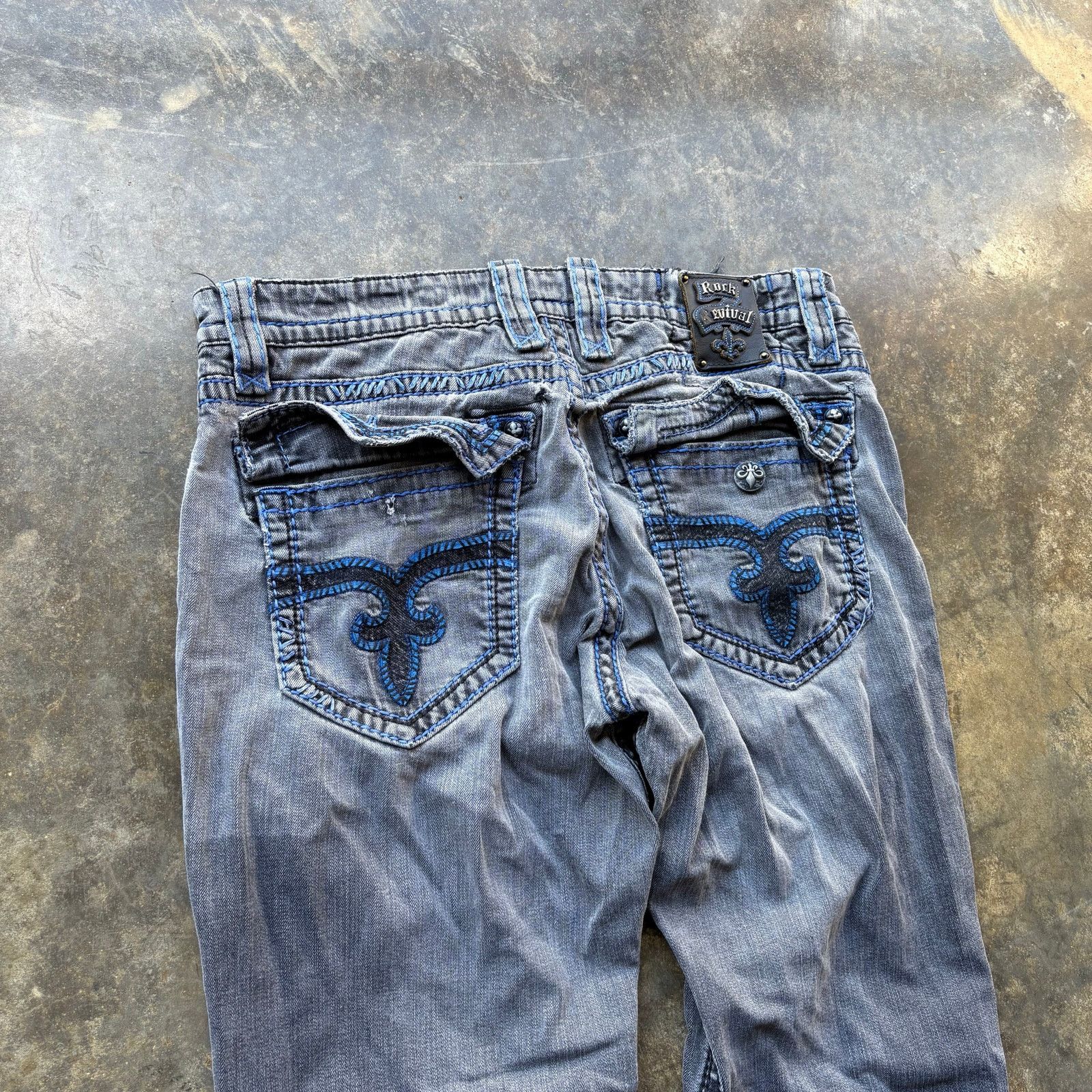 Rock Revival Vintage y2k Faded Grey Rock Revival Blue Jeans Size US 36 / EU 52 - 2 Thumbnail