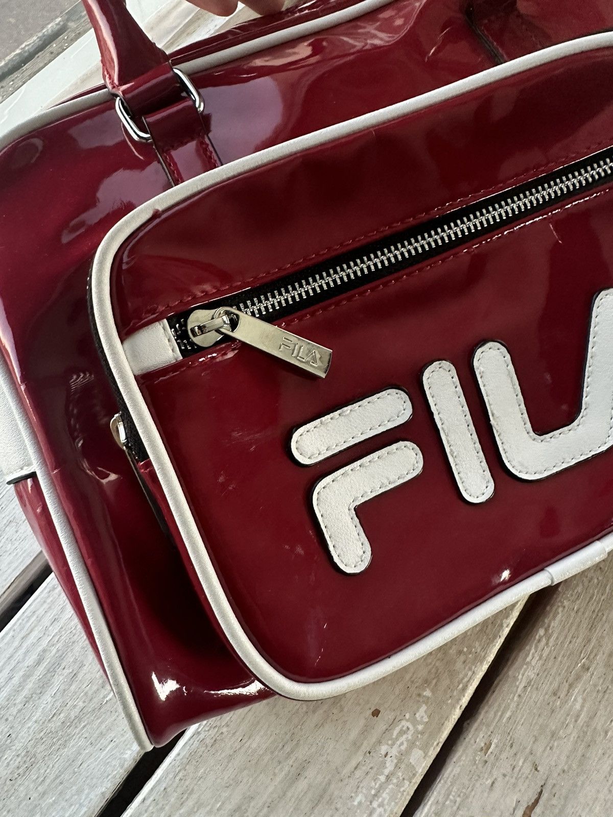 Fila 🚨Y2K AVANT-GARDE FILA 🚨mesh RED Japan style hand bag 90s Size ONE SIZE - 6 Thumbnail