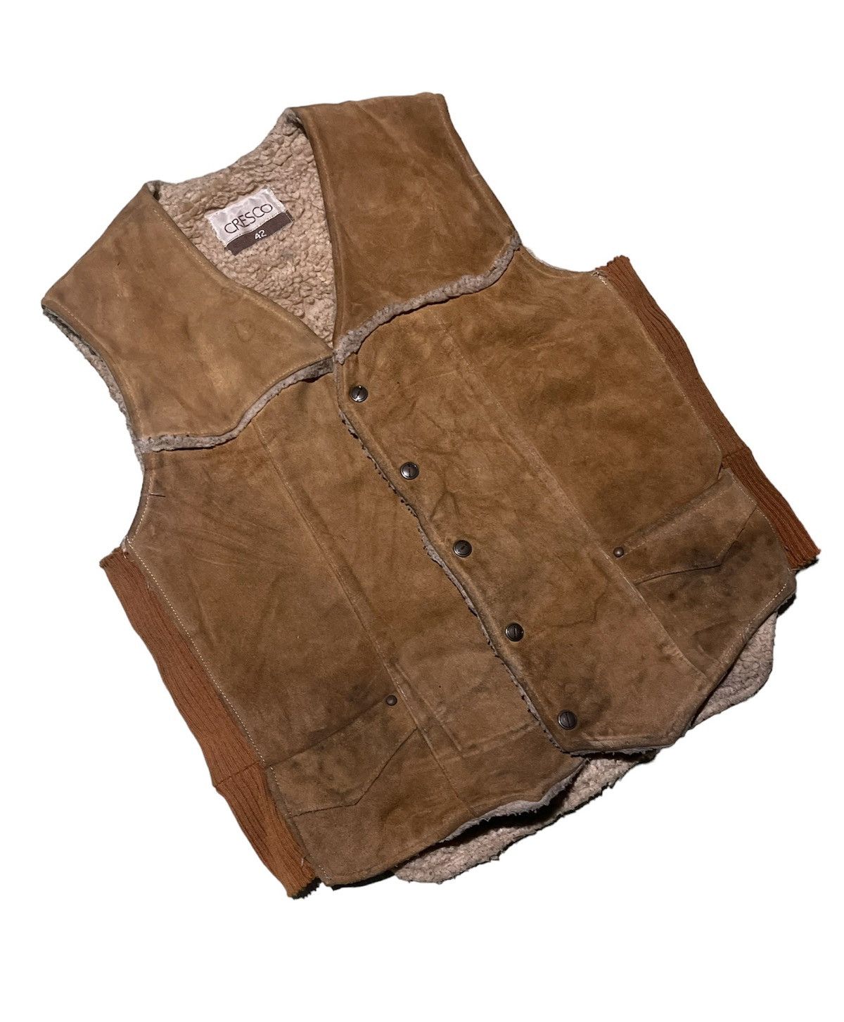 Leather VINTAGE CRESCO LEATHER BIKER VEST JACKET Size US M / EU 48-50 / 2 - 5 Thumbnail