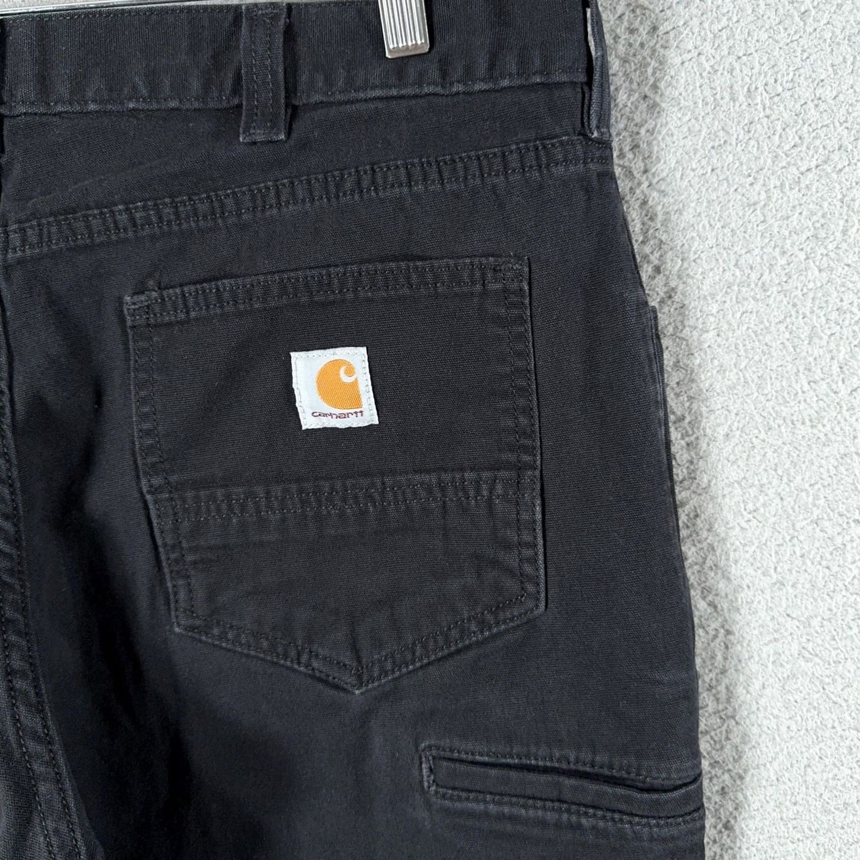 Carhartt Carhartt Rugged Flex Rigby Mens 38x31 Black Canvas 5 Pocket Relaxed Fit Pants Size US 38 / EU 54 - 7 Thumbnail