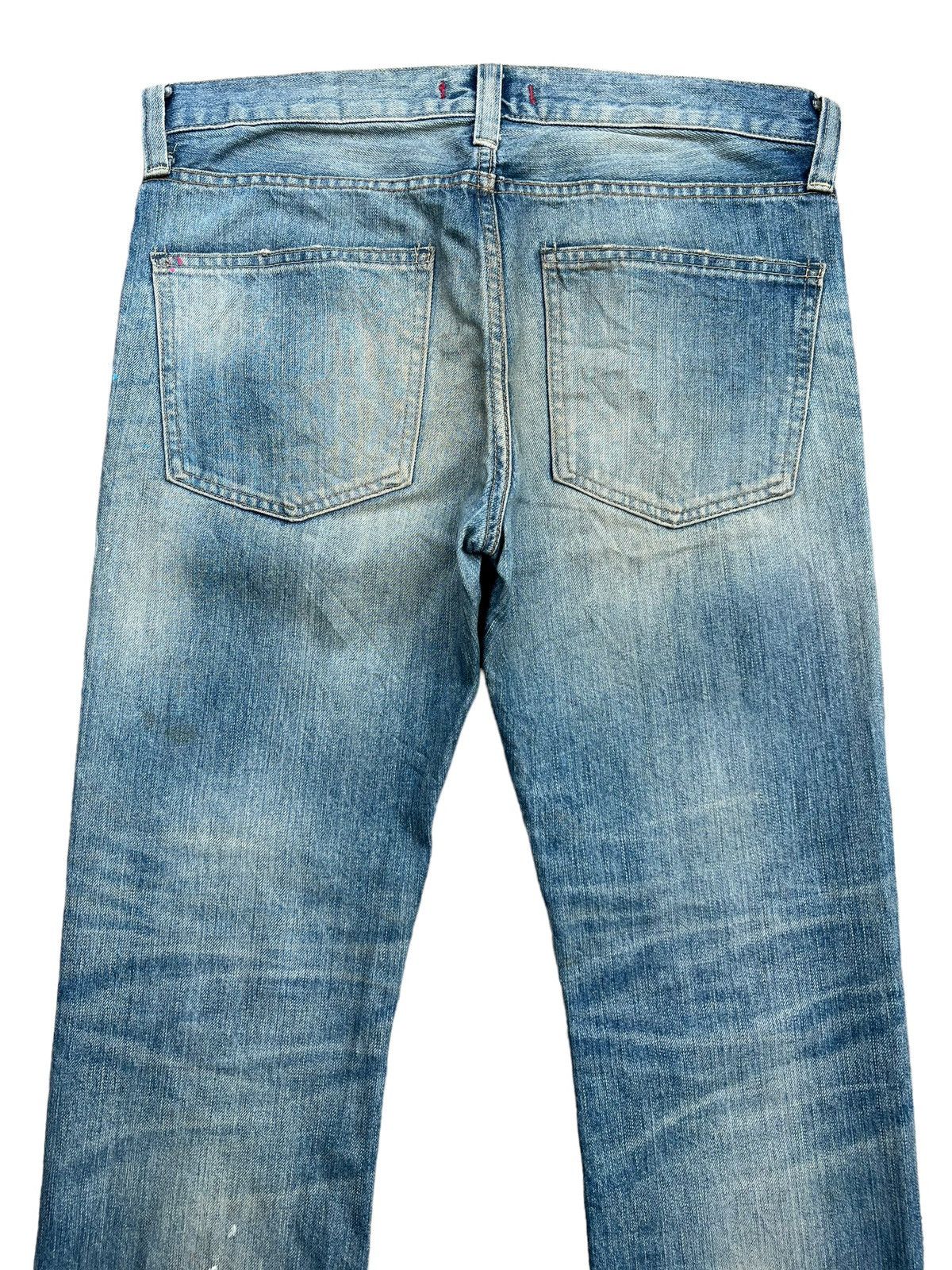 Japanese Brand Vintage Red Card Japan Faded Distressed Slim Fit Jeans 33x33 Size US 33 - 5 Thumbnail
