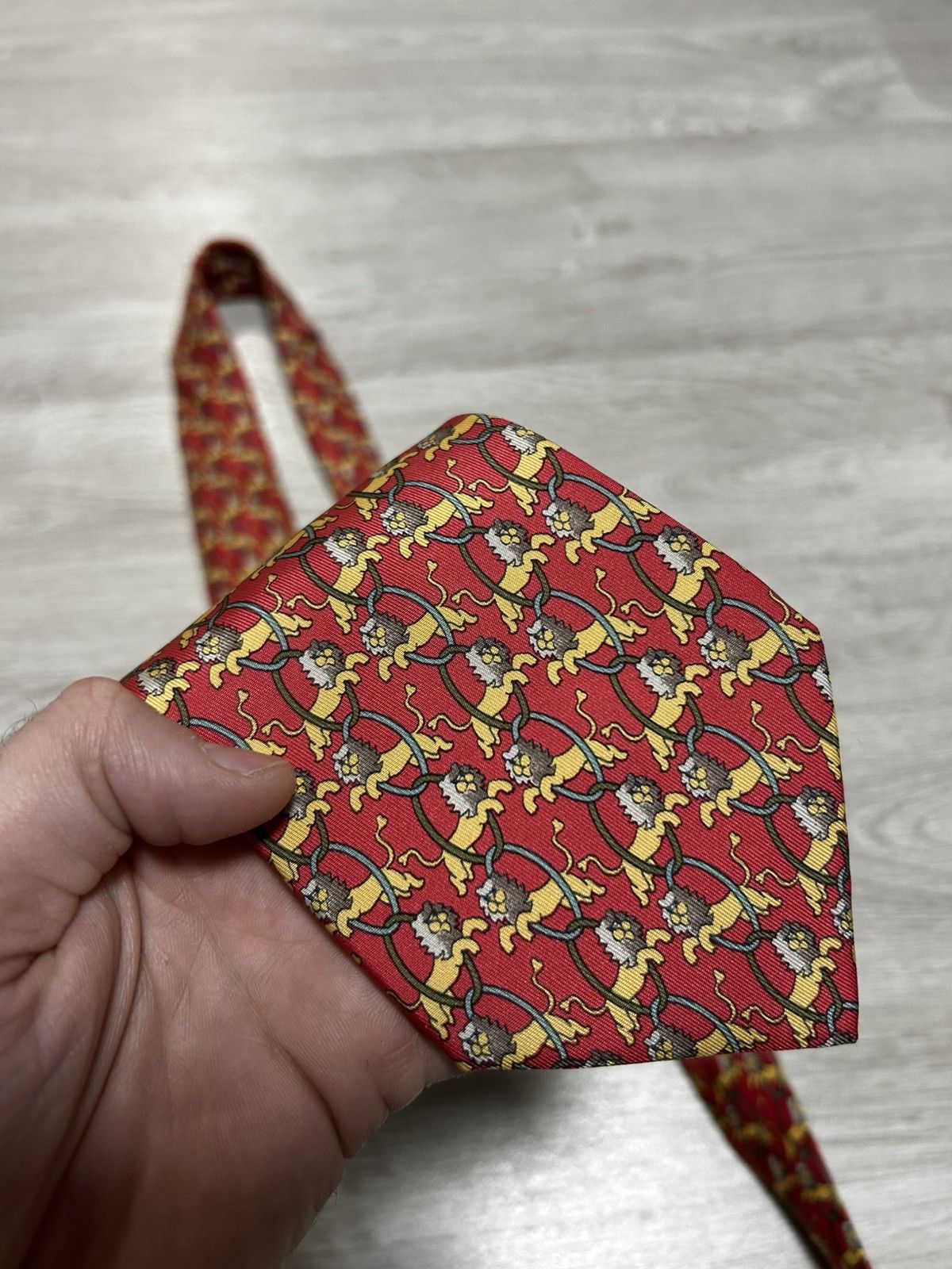 Hermes Hermes Tie Silk Tiger Animal France Size ONE SIZE - 9 Thumbnail