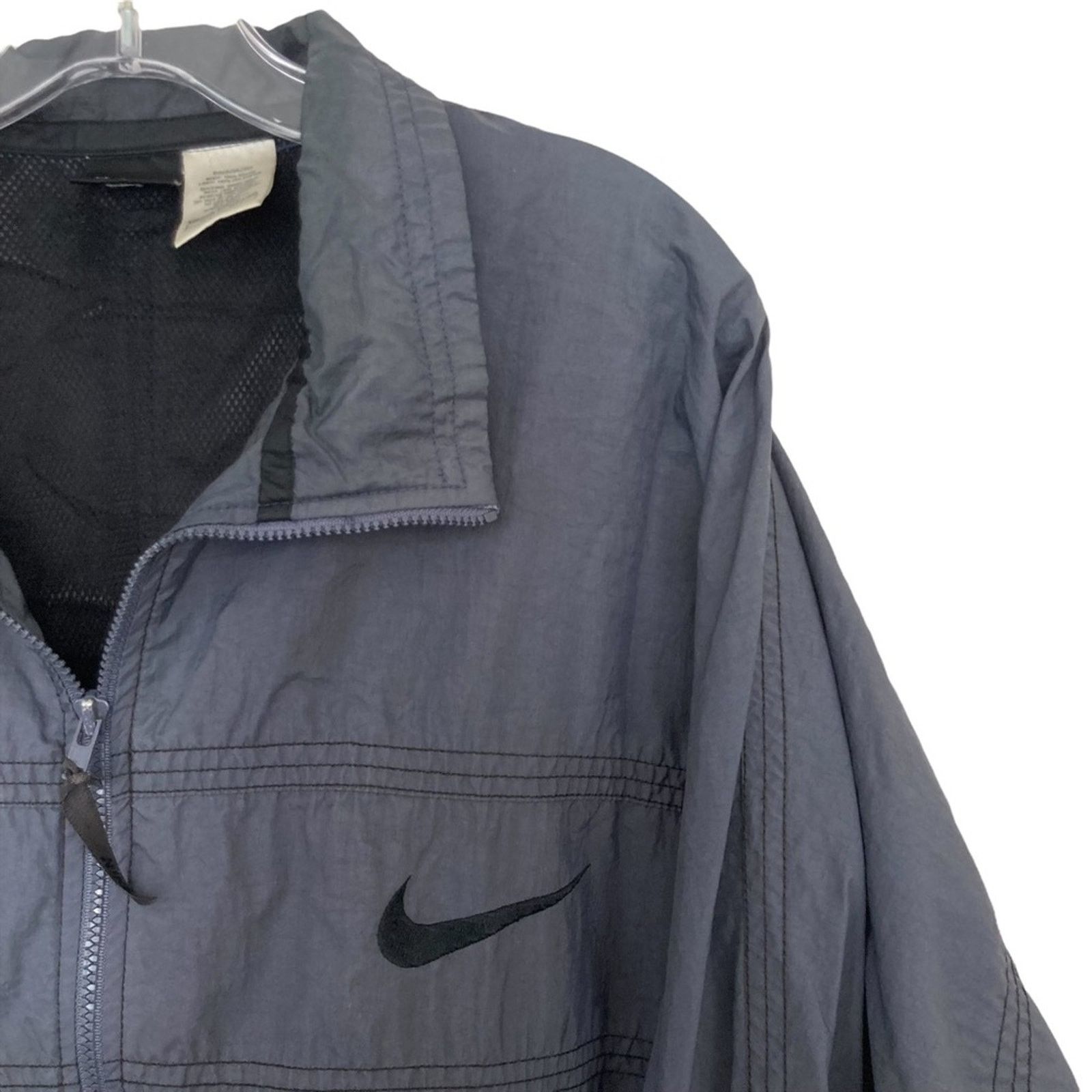 Nike Nike Gray Full Zip Windbreaker Sz L Size US L / EU 52-54 / 3 - 3 Thumbnail