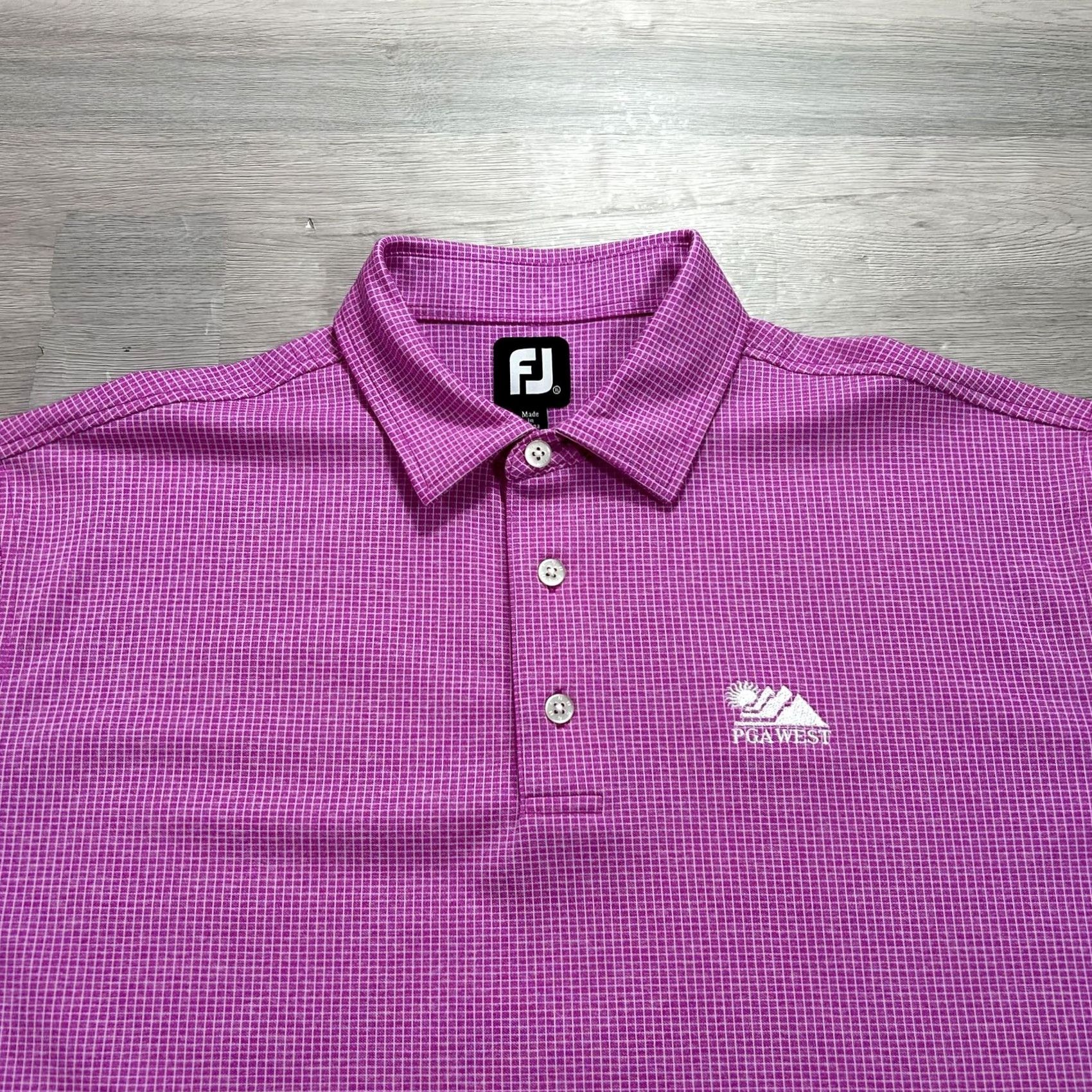 Footjoy FootJoy Polo Shirt Mens XL Pink Check PGA WEST Golf Polyester Short Sleeve Size US XL / EU 56 / 4 - 3 Thumbnail