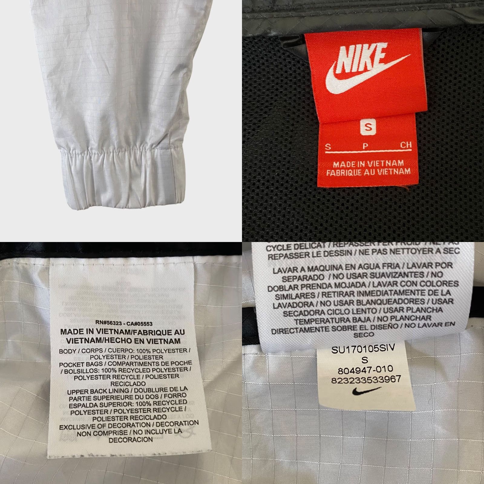 Nike Nike Windrunner Full-Zip Jacket Black & White Women's Small Windbreaker Hoodie Size S / US 4 / IT 40 - 8 Thumbnail