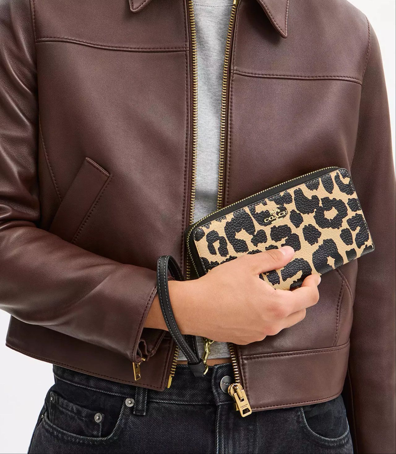Coach Long Zip Around Wallet With Leopard Print CBT24 Size ONE SIZE - 5 Thumbnail