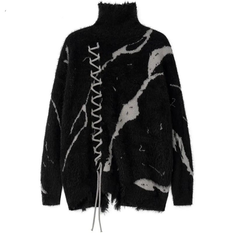 Designer × Japanese Brand Turtleneck Ripped Hole String Sweater Size US M / EU 48-50 / 2 - 1 Thumbnail