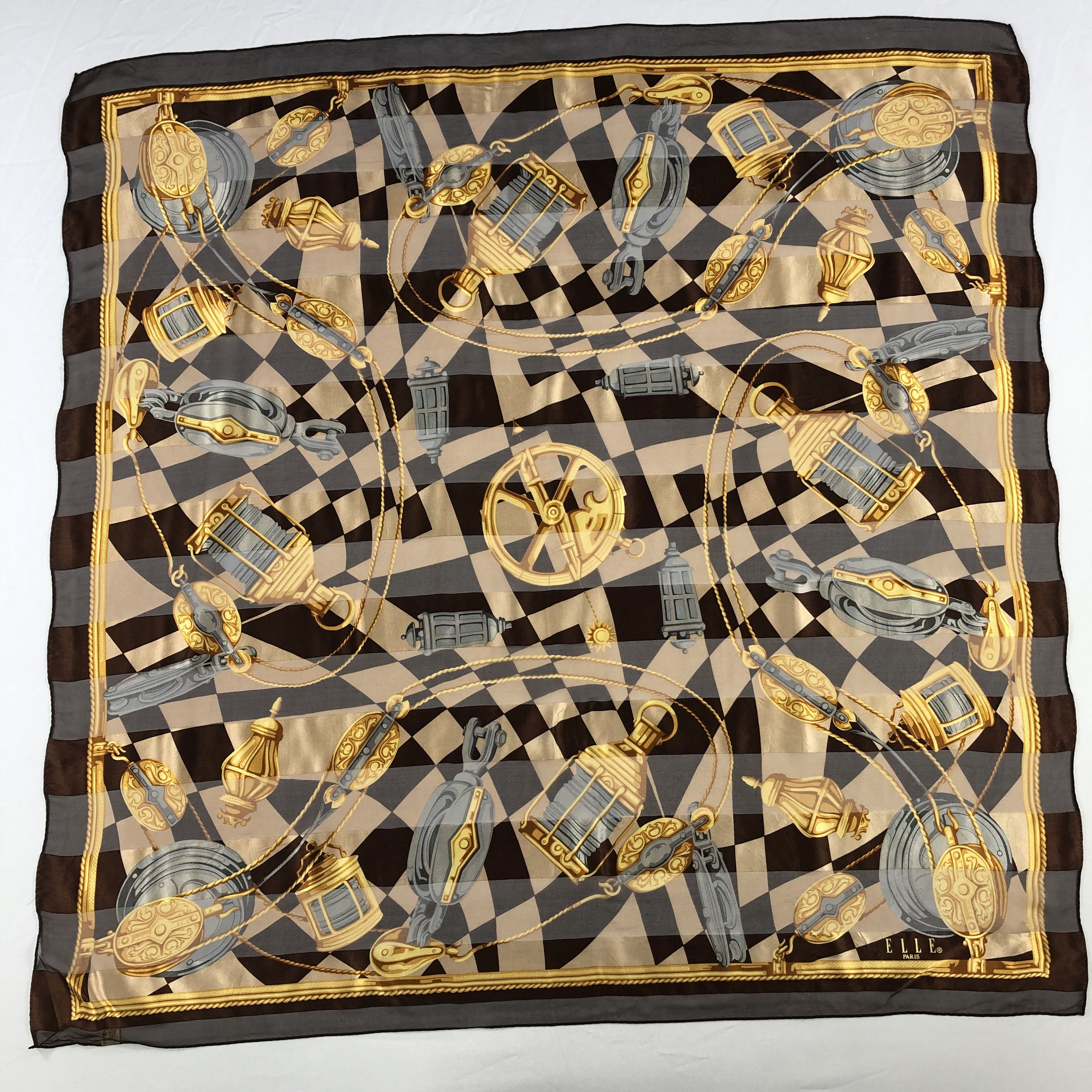 Vintage Vintage Elle Paris Silk Scarf Size ONE SIZE - 2 Thumbnail