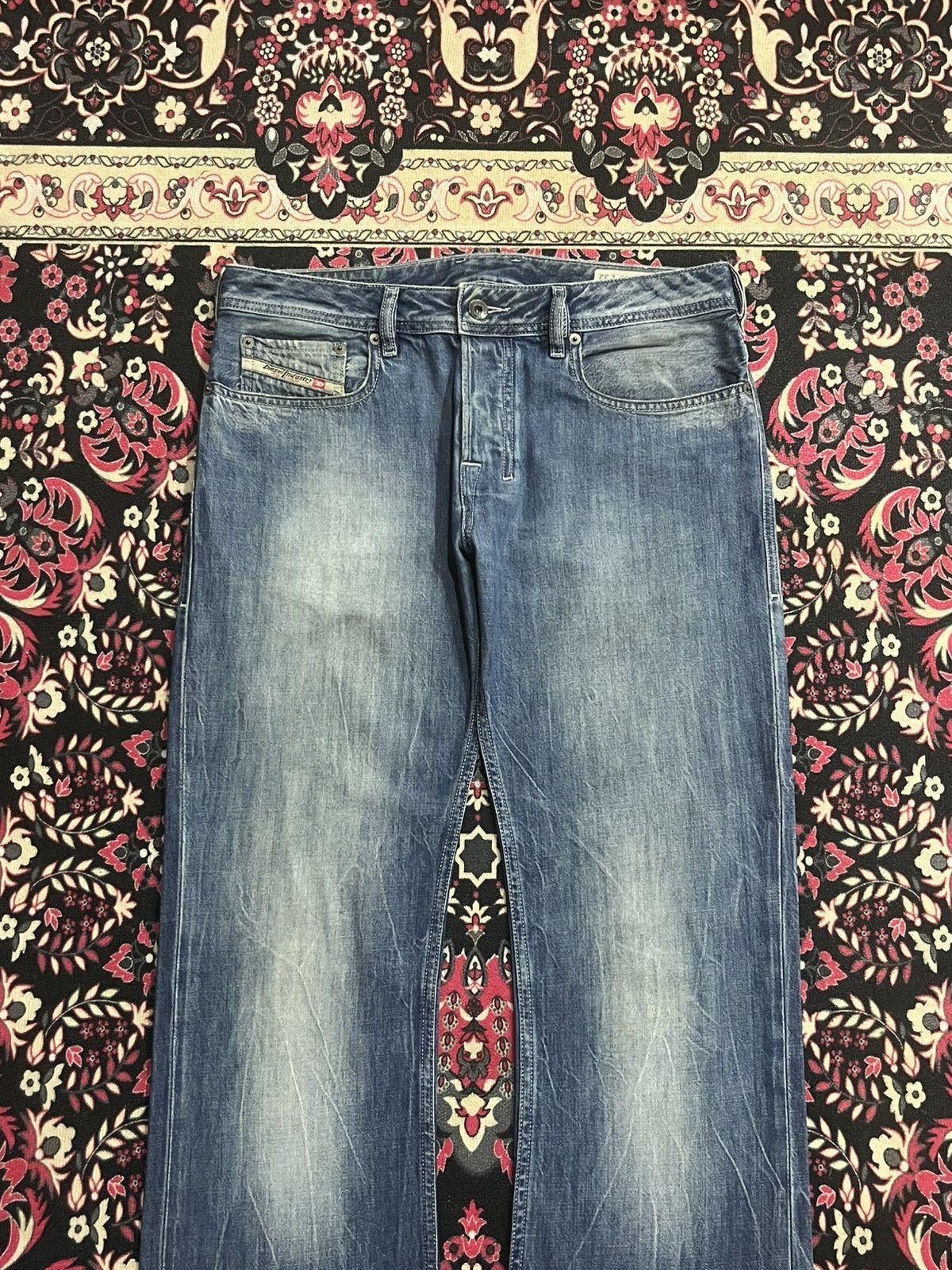 Diesel ⚡️Flare⚡️Vintage Diesel “Zatiny” Overflow Thunder Blue Jeans Size US 29 - 3 Thumbnail