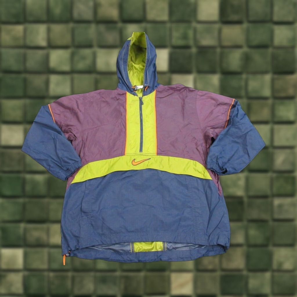 VINTAGE Nike Windbreaker Jacket Women's Medium Purple Colorblock - Main Image