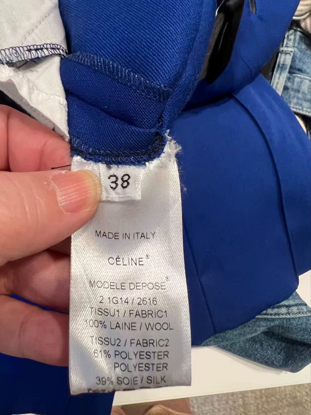 Celine Celine100% Premium Wool Pants w/ Black Satin Waist & Pockets Size 26" / US 2 / IT 38 - 5 Thumbnail