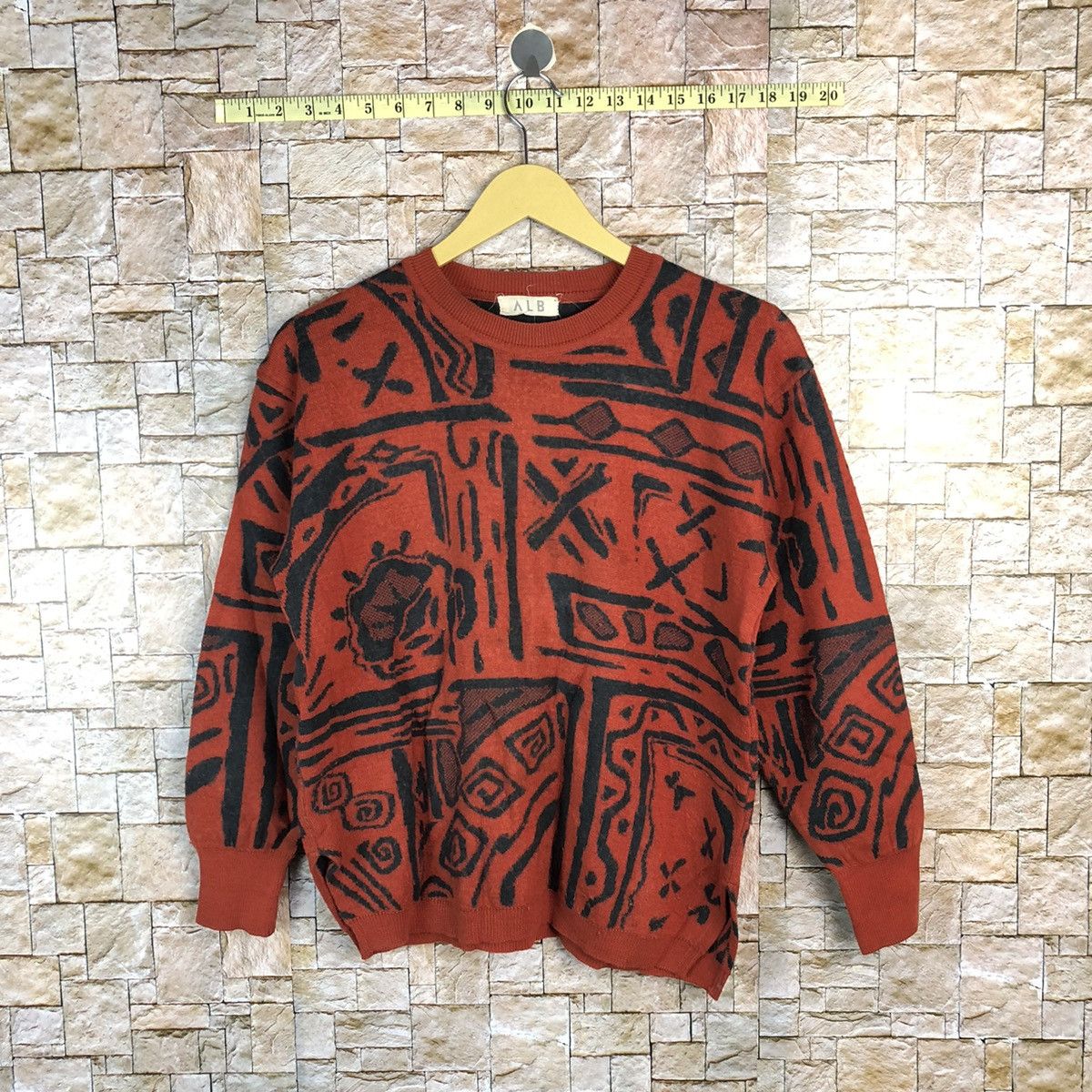 Homespun Knitwear × Japanese Brand × Vintage ALB Orange art vintage Knitwear #A687 Size S / US 4 / IT 40 - 1 Thumbnail