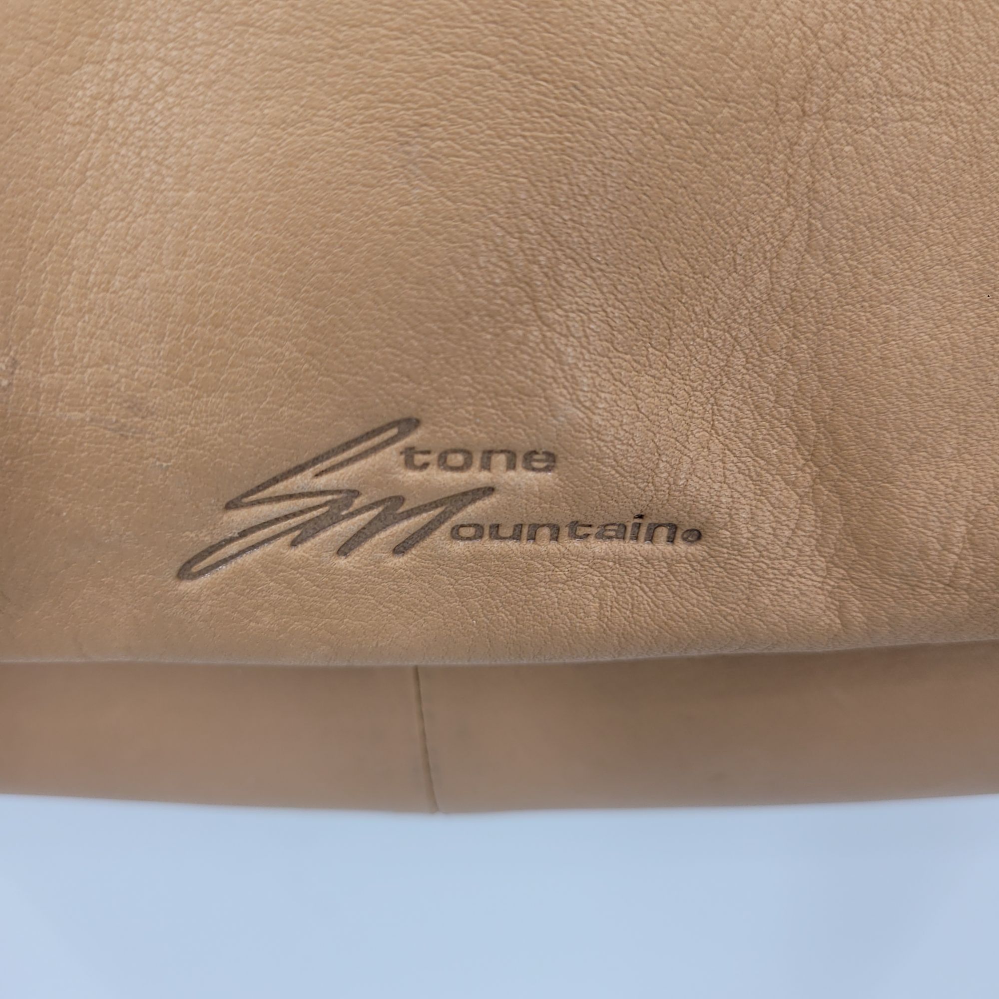 Vintage Stone Mountain Tan Genuine Leather Double Top Handle Handbag Size ONE SIZE - 3 Thumbnail