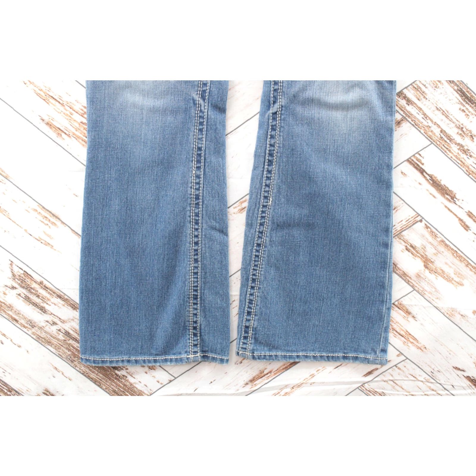 Vintage Seven 7 Jeans Women 12 Blue Denim Boot Cut Embroidered Mid-Rise Stretch Size 34" / US 12 / IT 48 - 3 Thumbnail