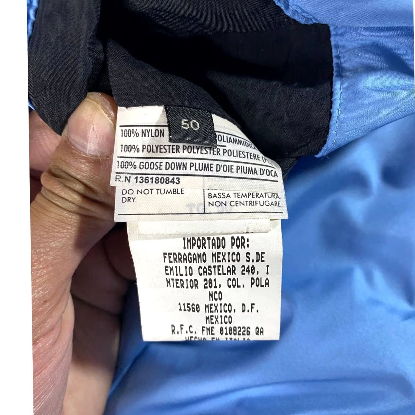 Salvatore Ferragamo Salvatore Ferragamo Goose Down Puff Jacket Black Men's L Nylon Jacket Size US L / EU 52-54 / 3 - 7 Thumbnail