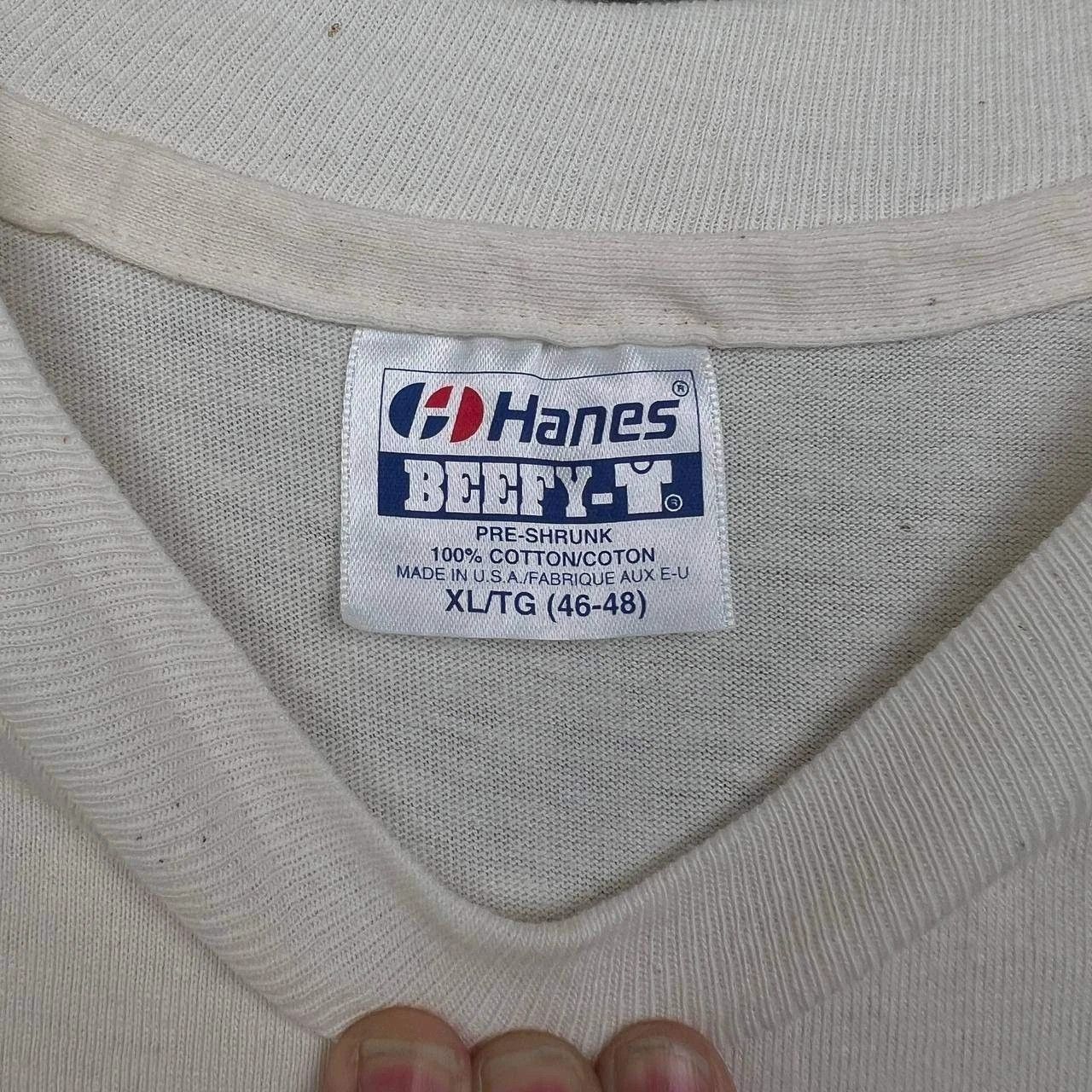 Hanes Lifeline Hyacinth Blue Macaw Shirt Men XL White Beefy Cotton Size US XL / EU 56 / 4 - 3 Thumbnail