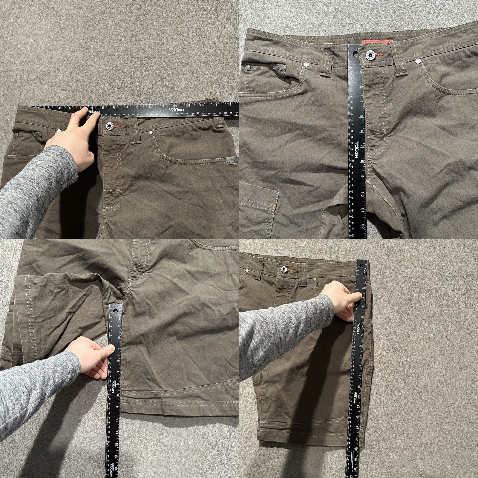 Vintage L.L. Bean Cresta Hiking Shorts Men 34 Brown Cargo Pockets 9" Inseam Canvas Cotton Nylon Outdoor Cargo Pocket Size US 32 / EU 48 - 8 Thumbnail