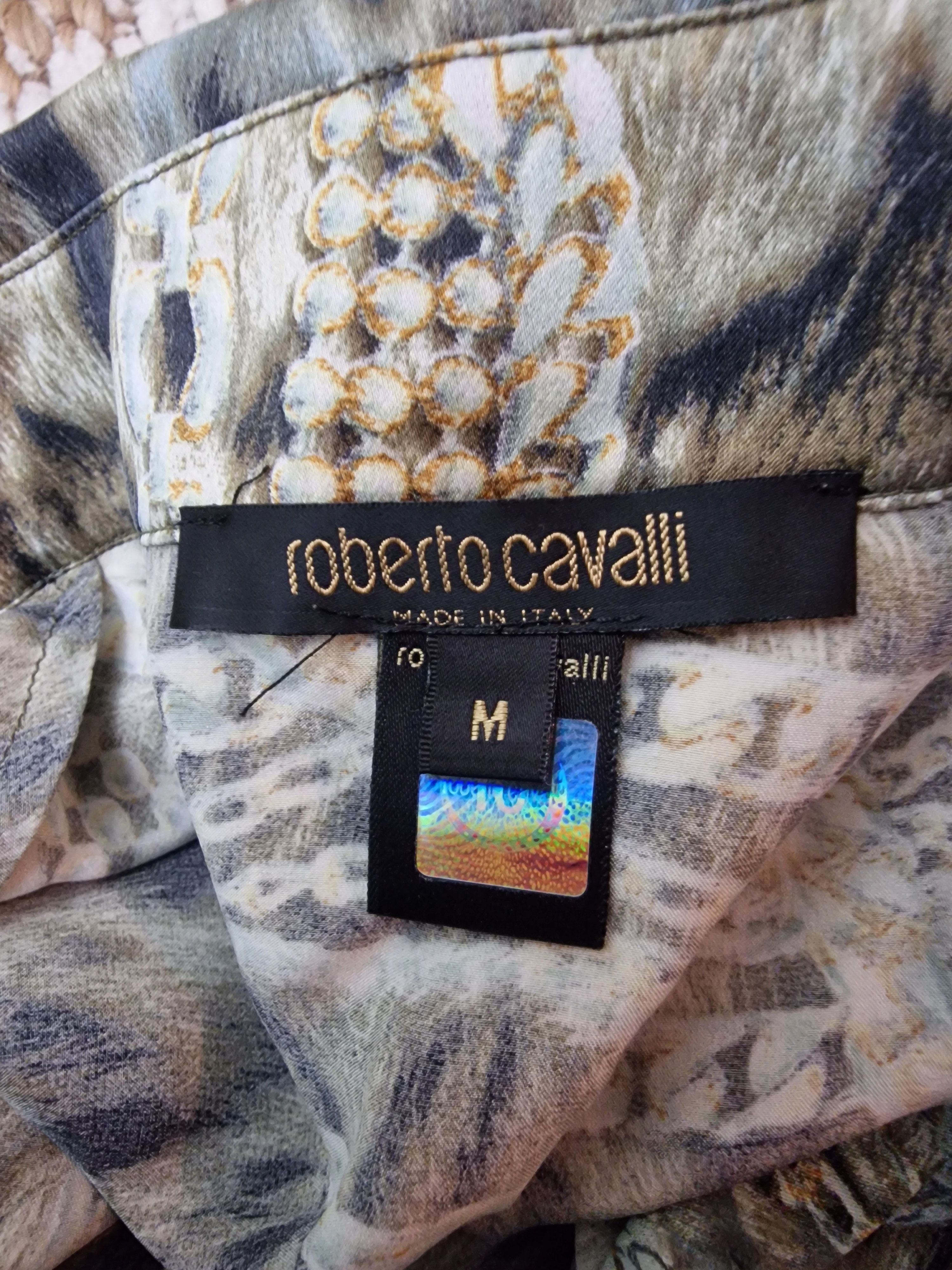 Roberto Cavalli Roberto Cavalli Silk Chain Leopard Lion Corset Top Shirt Size M / US 6-8 / IT 42-44 - 13 Thumbnail