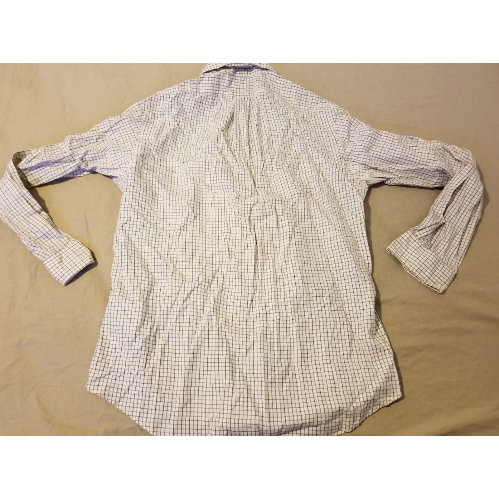 Polo Ralph Lauren Mens Polo Ralph Lauren Dress Shirt L Large Custom White Button Cotton Size 42R - 5 Thumbnail