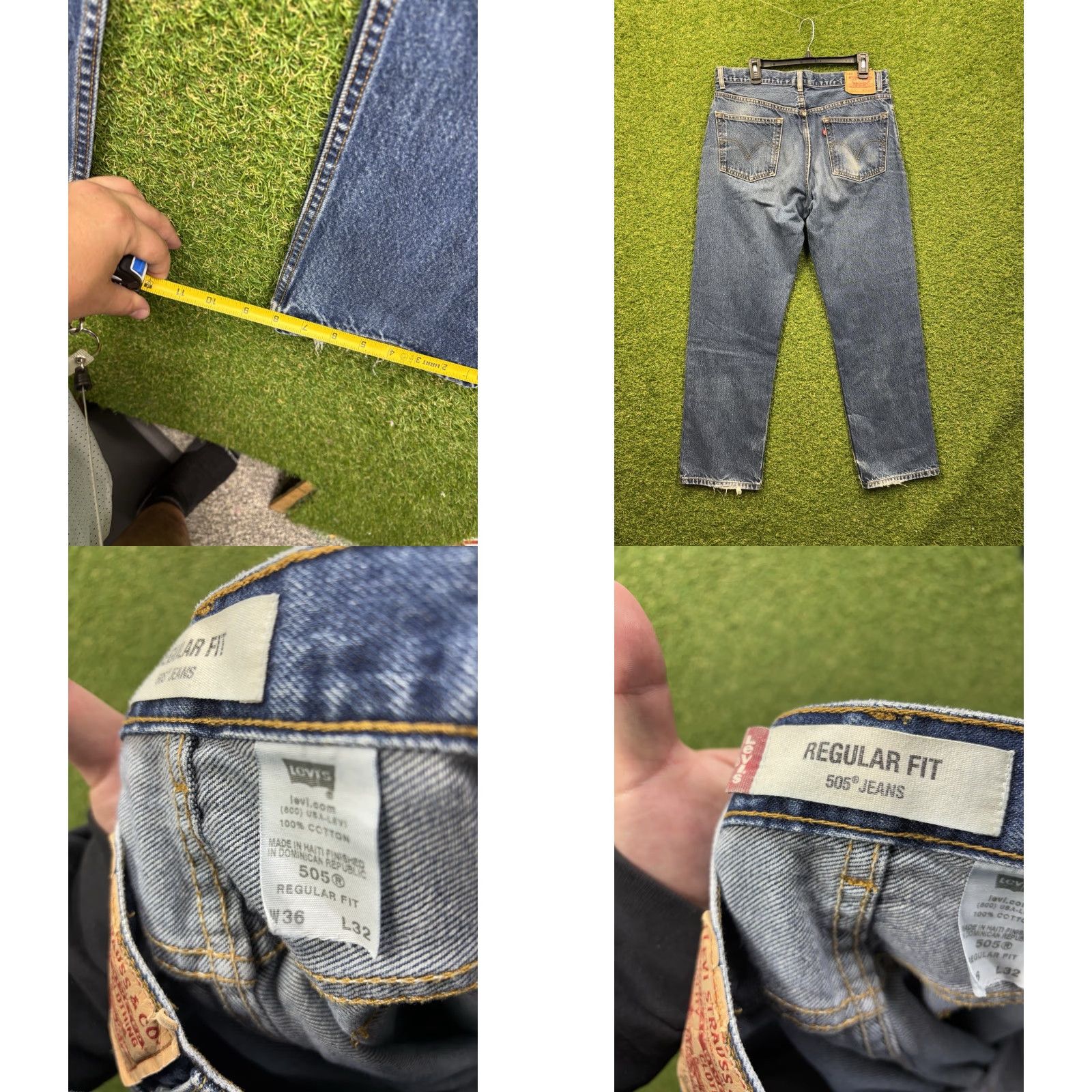 Levi's VINTAGE Levi's 505 Jeans Mens 36X32 Regular Blue Denim Straight Zip Fly Pockets 5-Pocket Design Size US 36 / EU 52 - 8 Thumbnail