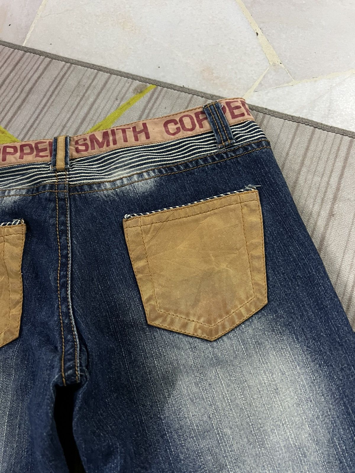 Japanese Brand 💥Smith Cooper Distress Patchwork Japanese Jean Size US 31 - 17 Thumbnail