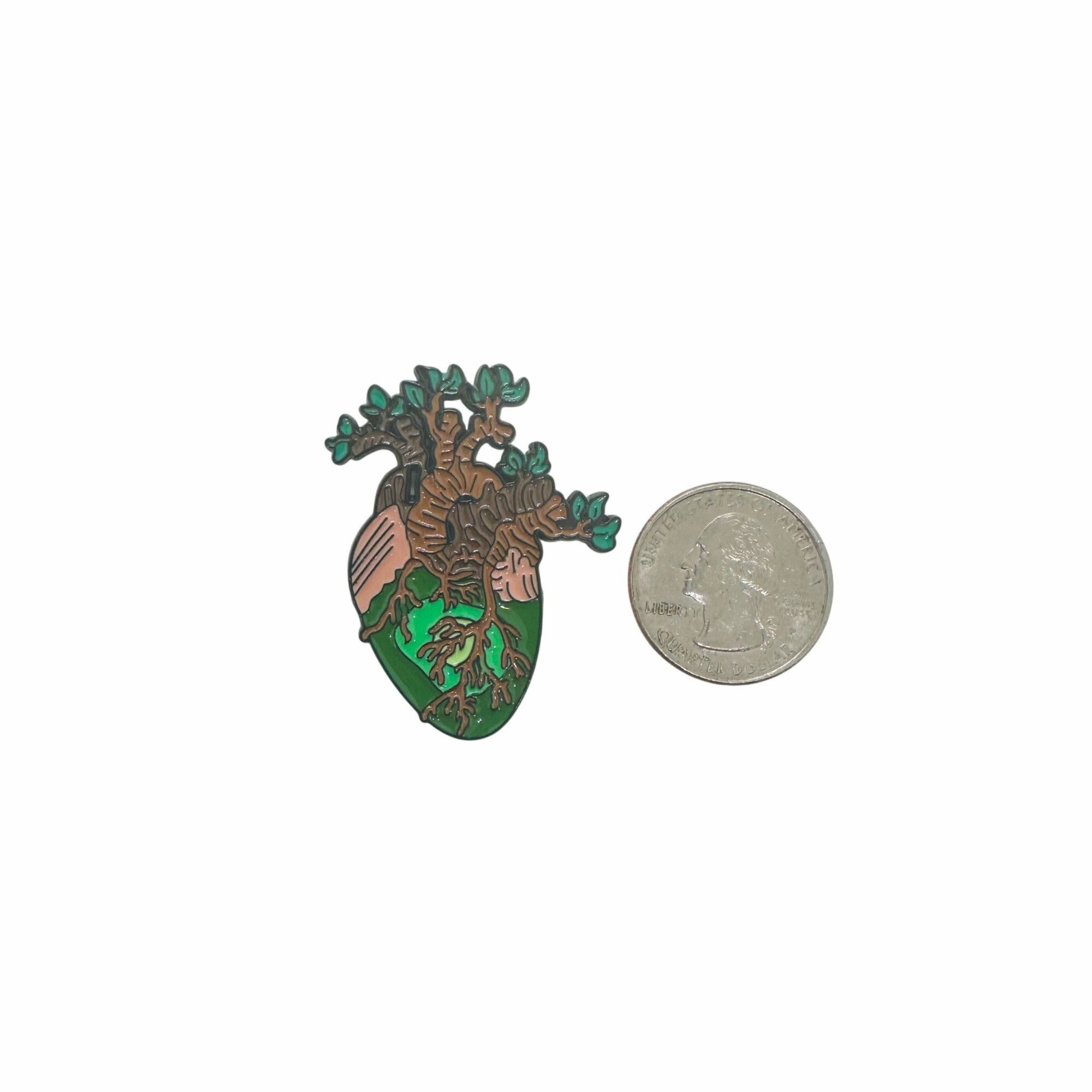 Other Organ Tree Of Life Heart Shape Enamel Pin Broch Spooky Large Size ONE SIZE - 2 Thumbnail