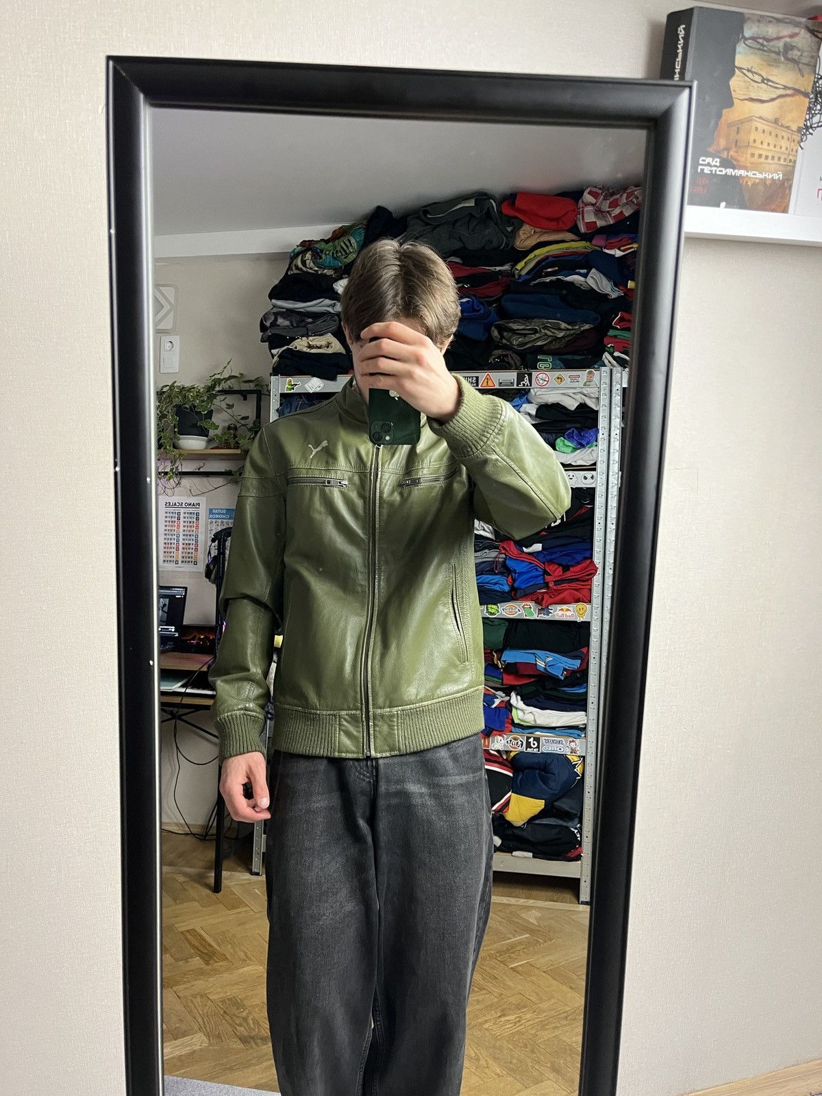 Puma Puma Green Leather Jacket Motorcycle Avant Garde Hype Rare Size US S / EU 44-46 / 1 - 2 Thumbnail