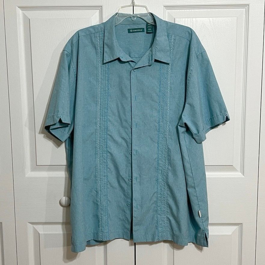Cubavera Cubavera Sz XXL blue short slv shirt classic fit embroidery Size US XXL / EU 58 / 5 - 1 Thumbnail