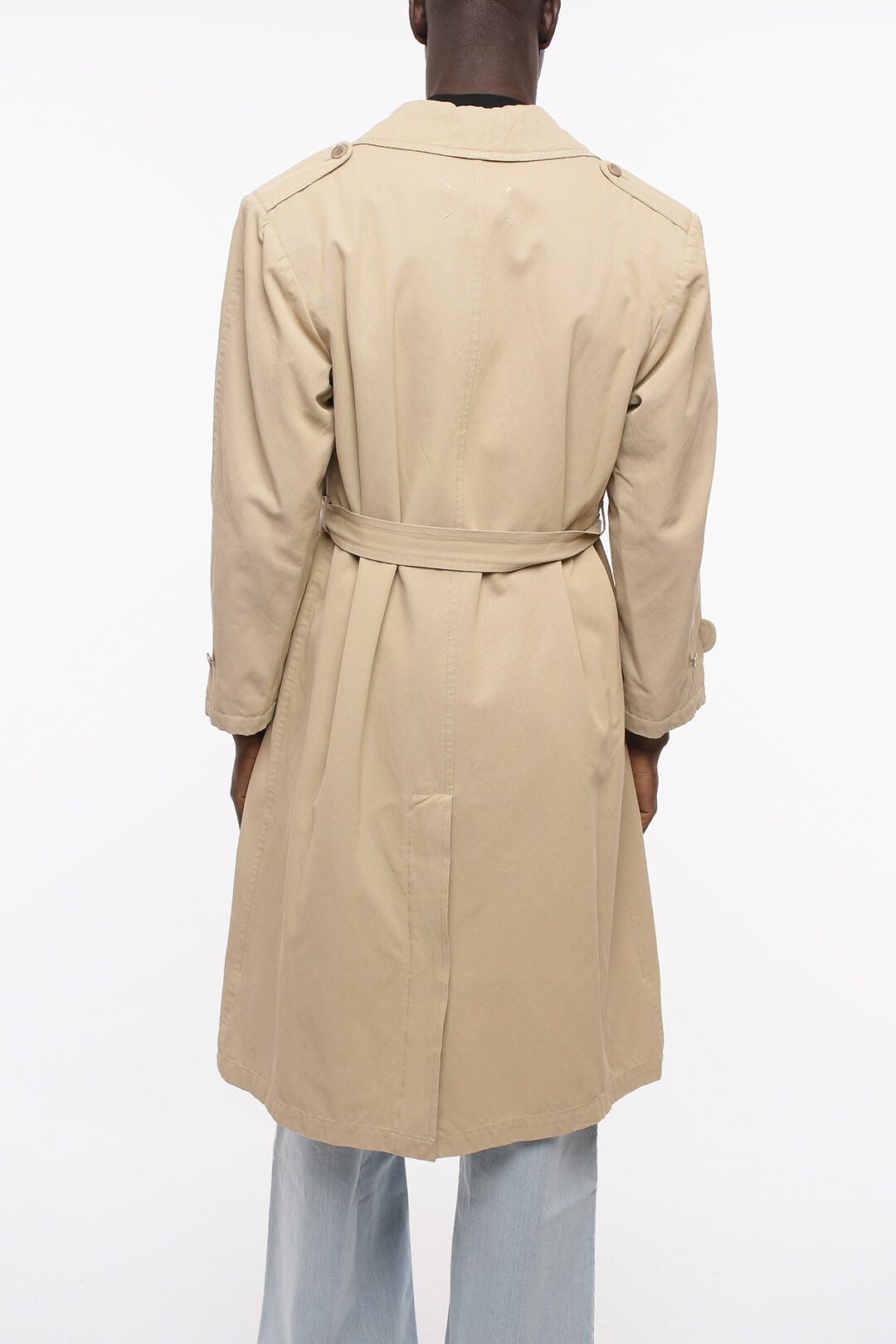 Maison Margiela o1y1124 Double Breasted Trench With Belt Coat in Beige Size US XXS / EU 40 - 3 Thumbnail