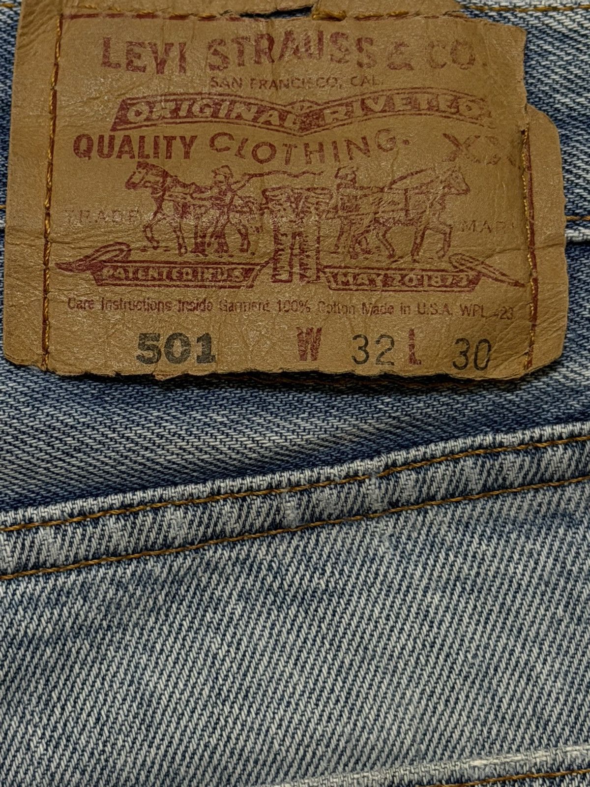 Levi's Vintage 90s Levis 501 Light Wash Faded Distress Straight Leg Size US 32 / EU 48 - 6 Thumbnail