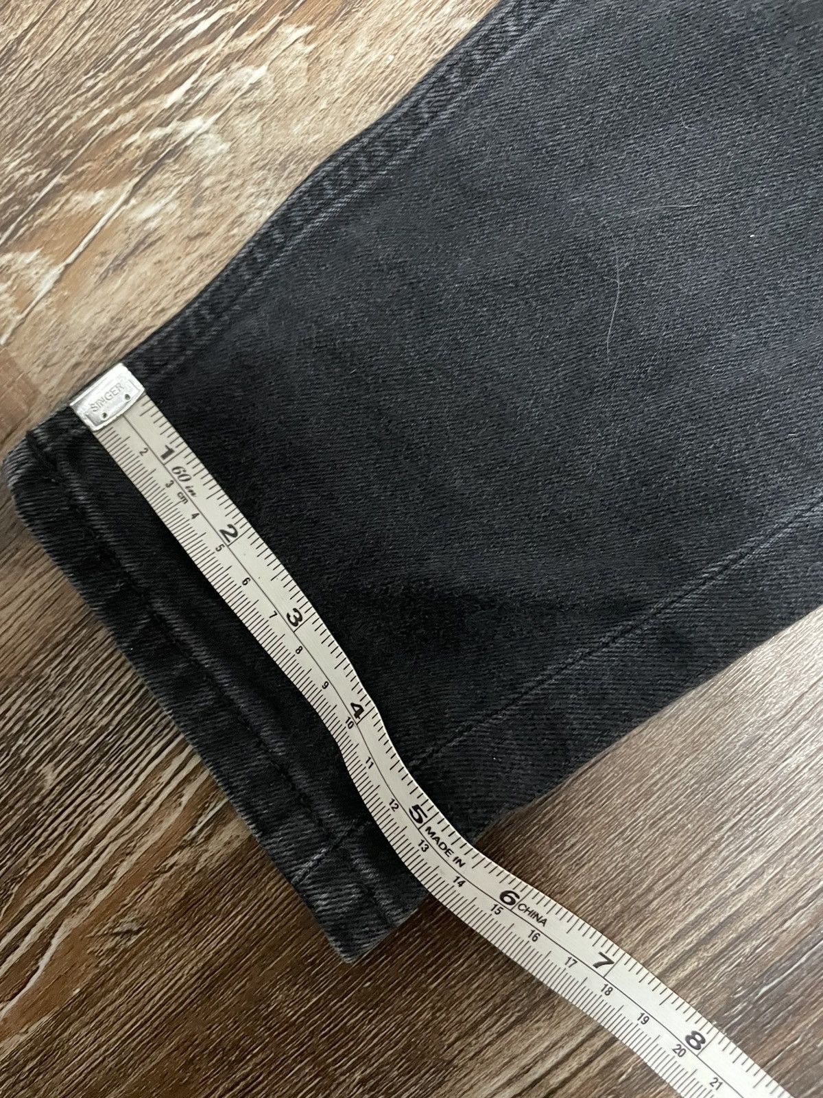 Everlane The Slim Jean Black Denim Boro Sashiko Stitch Patchwork Size US 30 / EU 46 - 2 Thumbnail
