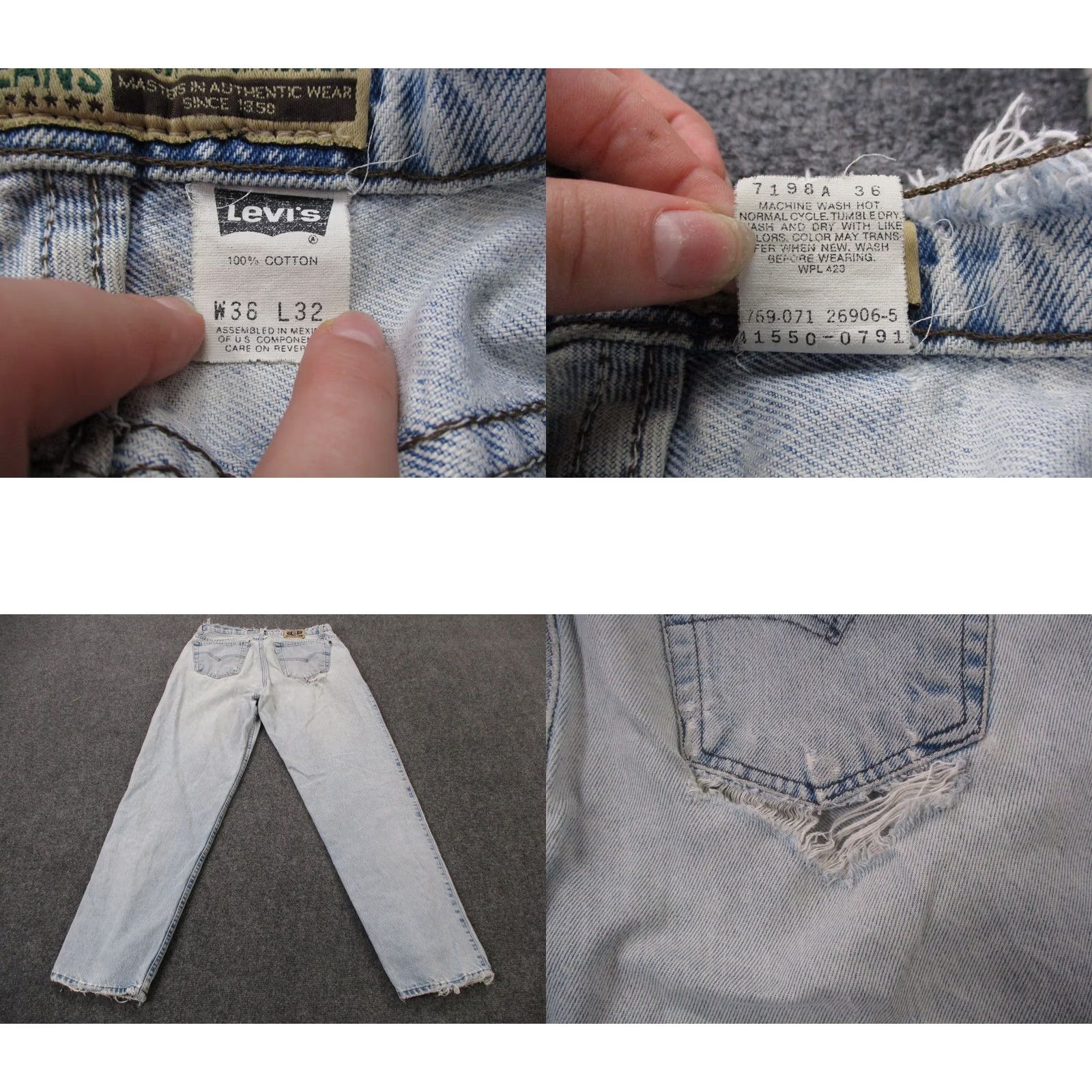 Levi's Vintage Levi's Silvertab Jeans Mens 36x32 Denim Straight Workwear 90s Distressed Pockets Blue Mens Size US 35 - 8 Thumbnail