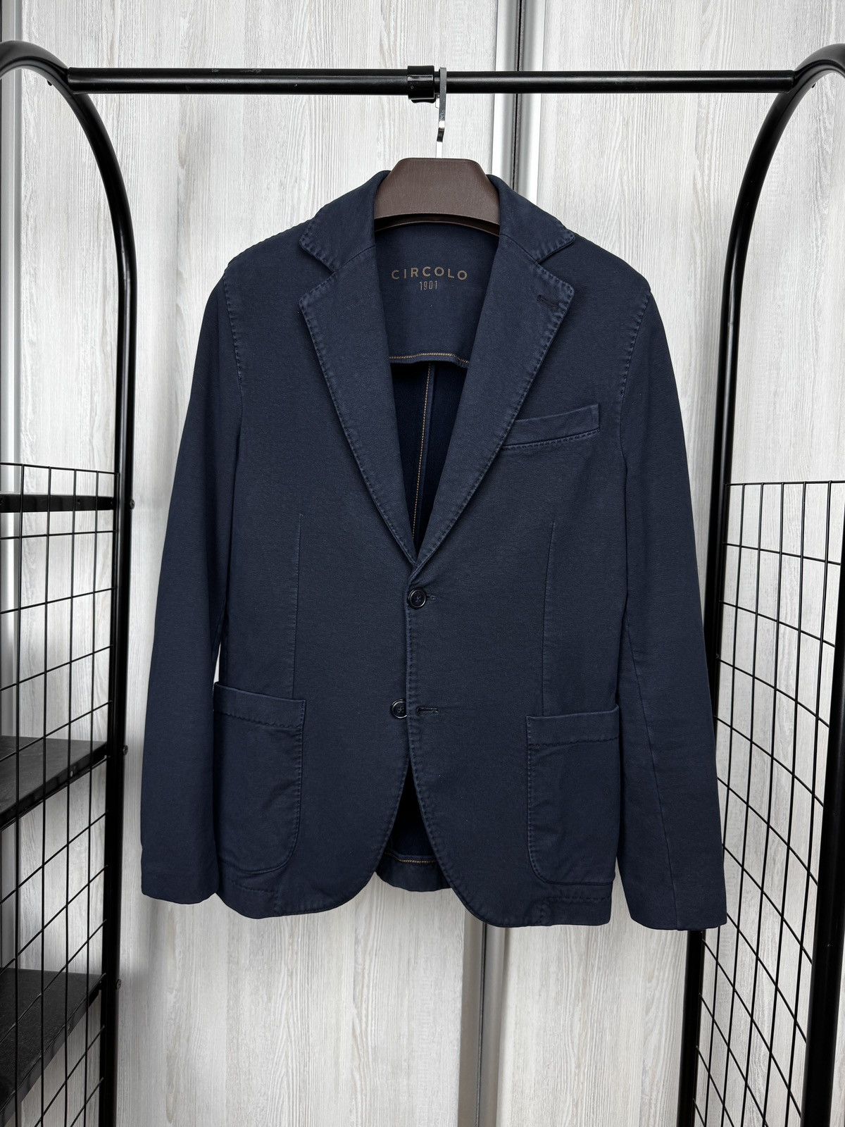 Circolo 1901 Circolo 1901 Navy blue stretch cotton unlined blazer sz 46 Size 36R - 1 Thumbnail