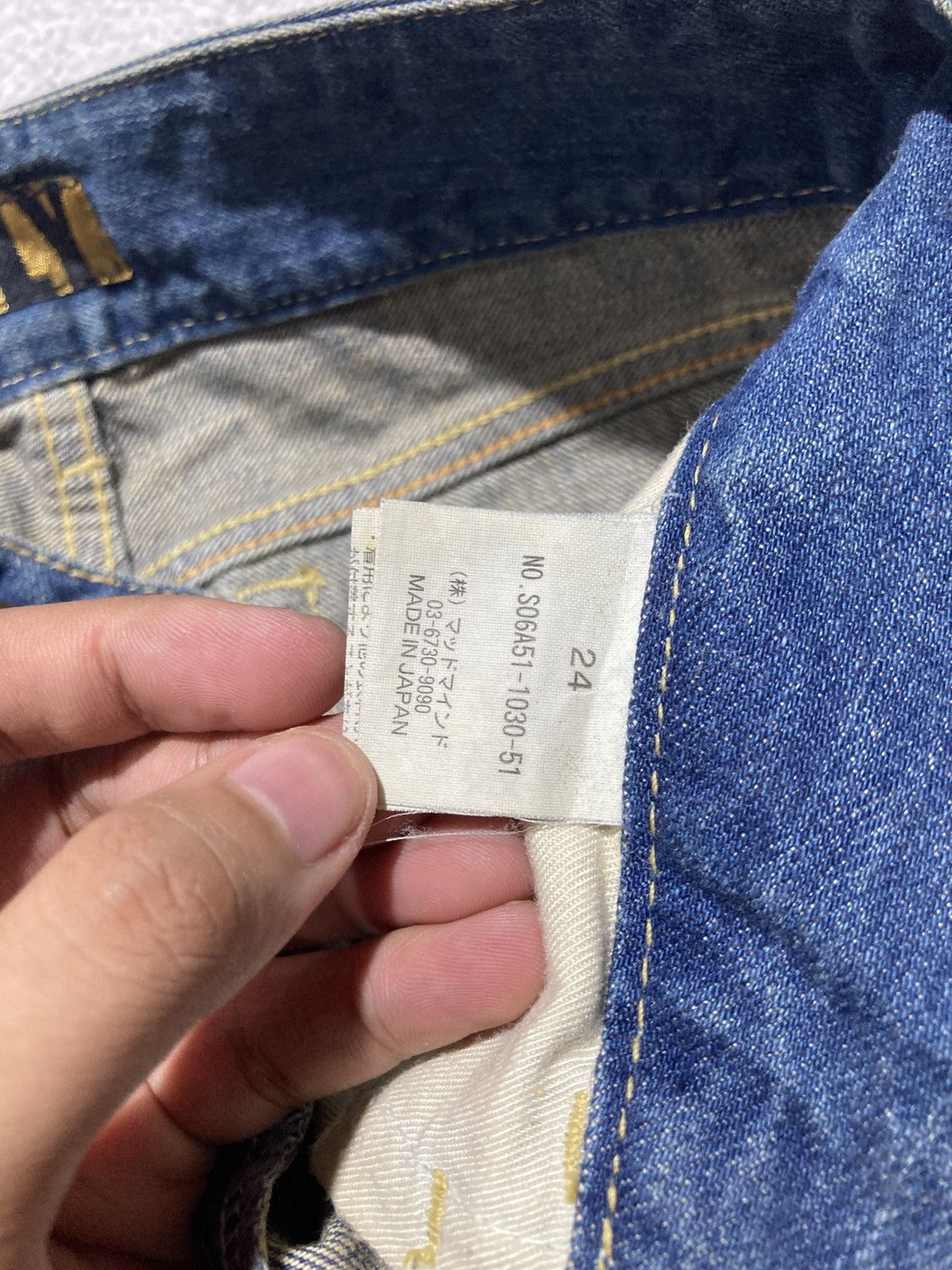 Japanese Brand 🇯🇵 2000s SLY Japan Ripped Bootcut Denim Jeans Pants Blue Wash Size US 26 / EU 42 - 19 Thumbnail