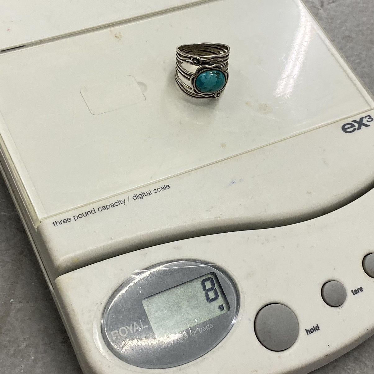 Kapital Vtg Shablool Didae Sterling Silver Floral Turquoise Ring Size ONE SIZE - 9 Thumbnail